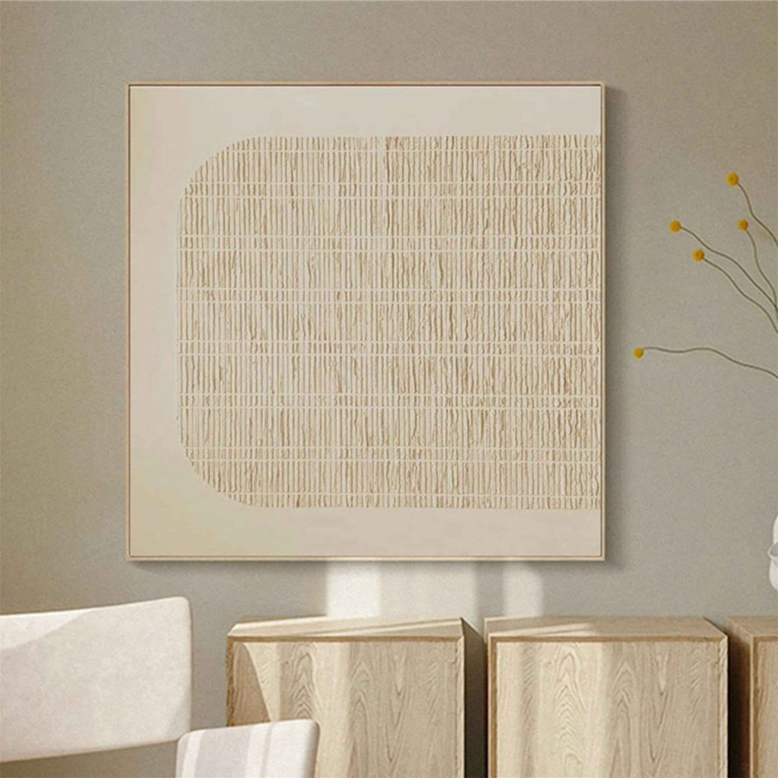 Abstract Wall Art Canvas Print - Beige & Brown Modern Home Decor #BB084 - Perfect for Living Room, Bedroom & Office Decor