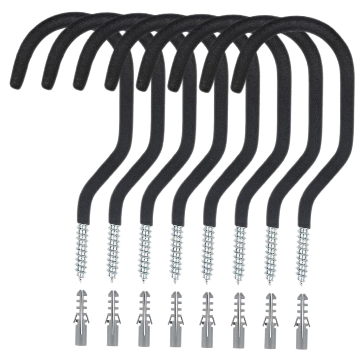 8-Piece Jojofuny Bike Hooks - Heavy Duty Carbon Steel Bicycle Rack for Garage, Wall & Ceiling Mount - Perfect for Storing Electric Bikes, Mountain Bikes & Road Bikes - Space Saving Bike Storage Solution for Home & Garage Organization