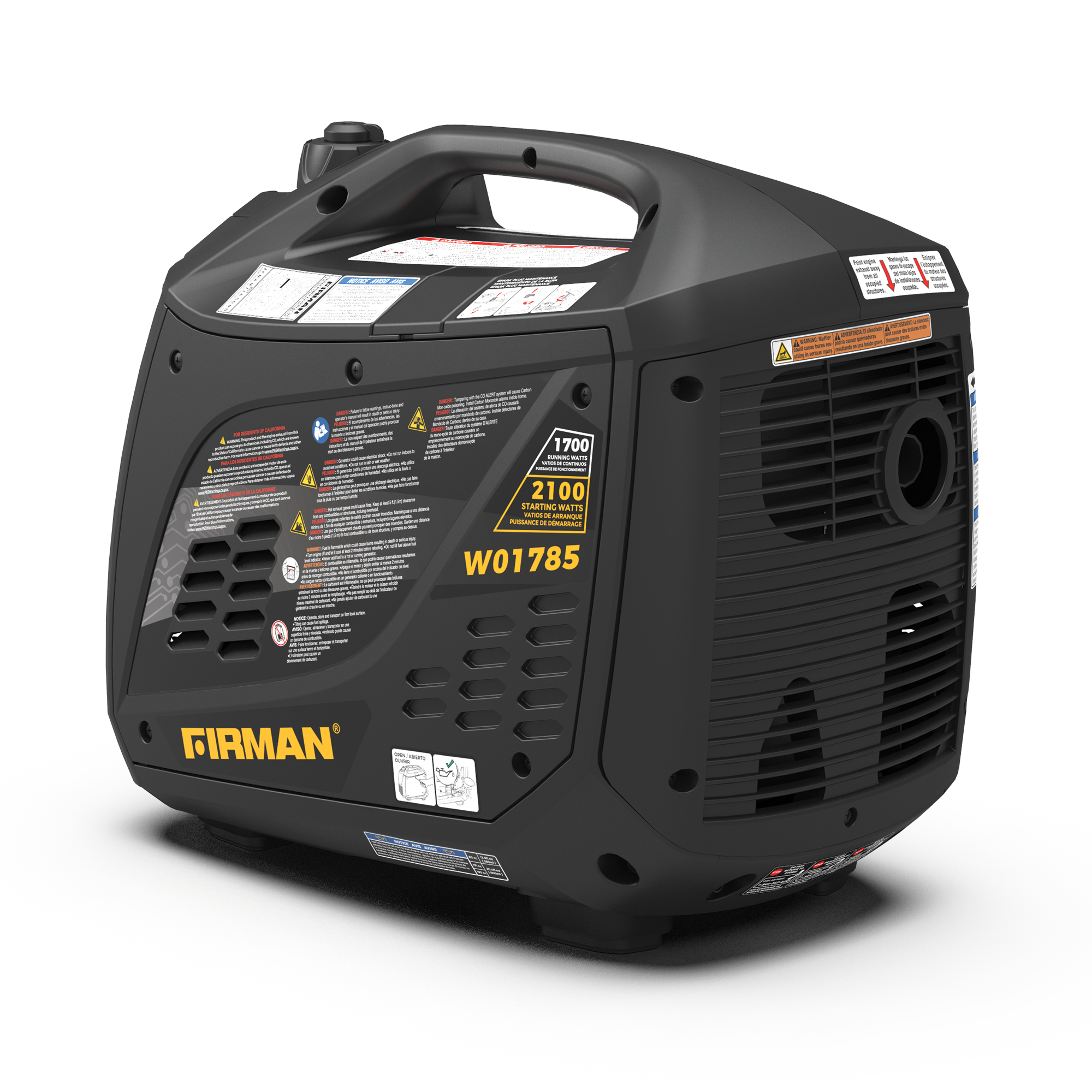 2100W Portable Inverter Generator with Recoil Start & CO Alert - Quiet, Lightweight Power for Camping, RV Trips & Emergency Backup