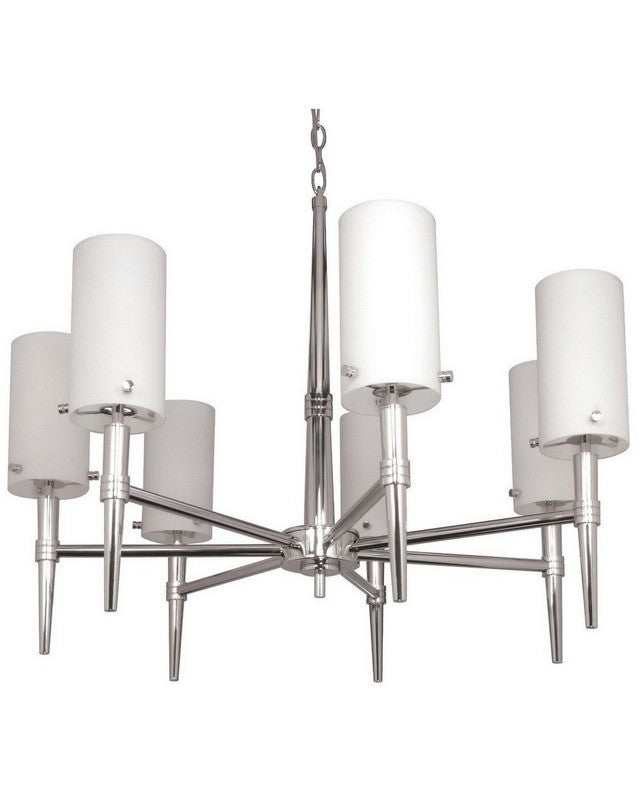 Nuvo Lighting 60 3866 Jet Collection 7-Light Energy Efficient Fluorescent Chandelier - Polished Chrome Finish for Dining Room, Living Room & Bedroom Lighting