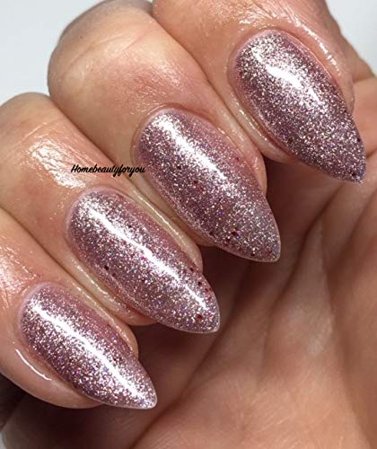 Bluesky Gel Nail Polish - PINK GLITTER SUNSET GLOW UV LED Soak Off Gel (10ml) | Long Lasting Nail Art Polish for Manicures & Pedicures | Perfect for Parties, Weddings & Special Occasions