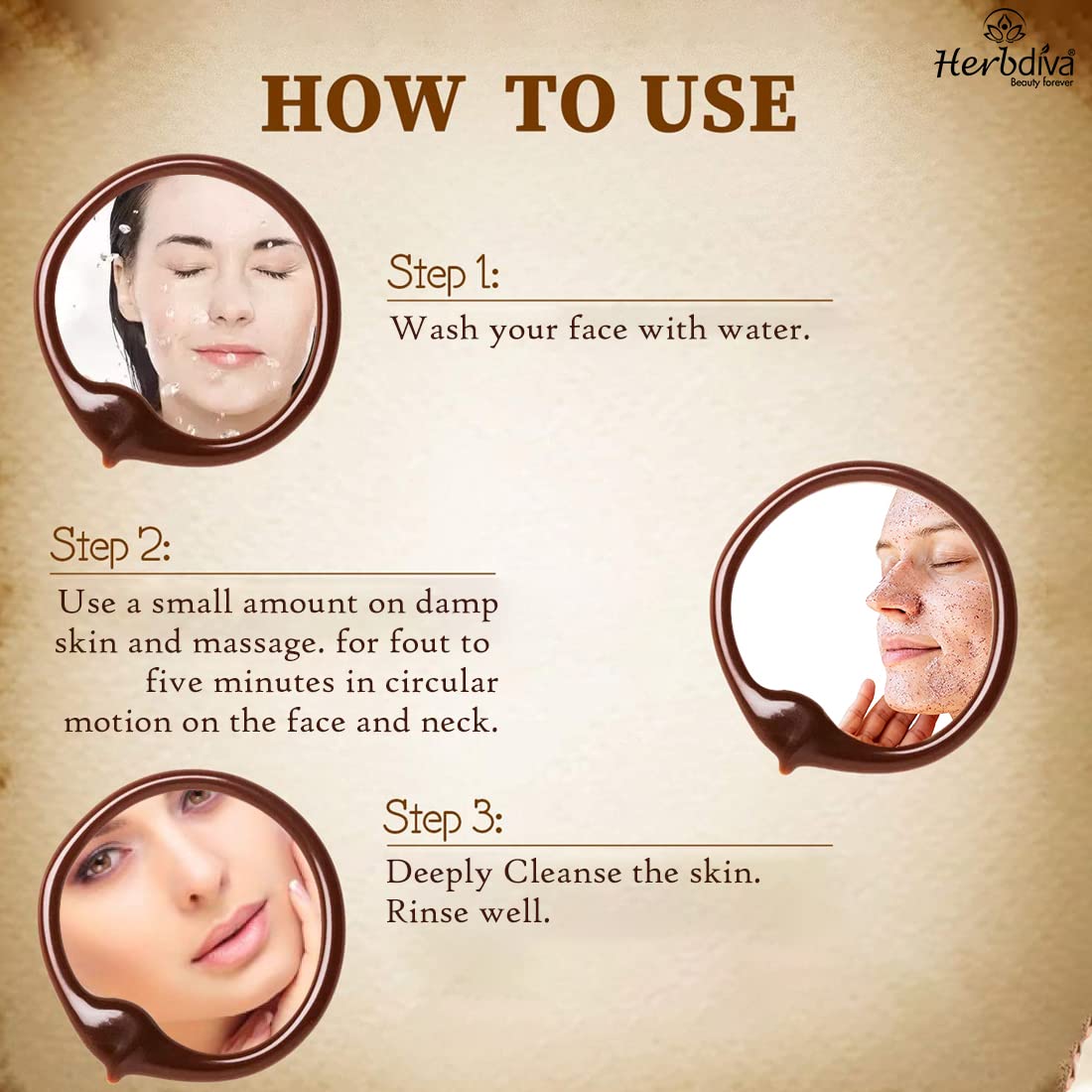 Herbdiva Choco Body Polishing Facial Scrub 500GM - Exfoliating Scrub for Tan Removal, Blackhead & Dirt Cleanser - Enriched with Sweet Almond Oil & Vitamin C for Soft, Smooth Skin - Perfect for Spa Day & At-Home Skincare Routine