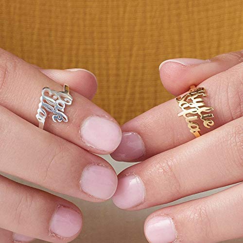 Personalized Dainty Custom Rings for Women - Heartfelt 2 Name Engraved Gold Rings, Perfect Gift for Wife or Girlfriend | Anniversary, Valentine's Day & Romantic Occasions