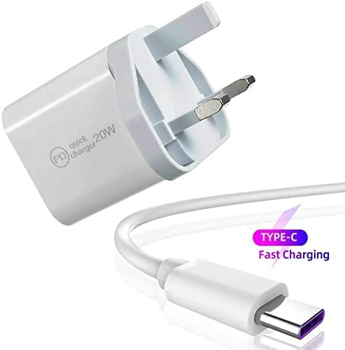Samsung Galaxy Z Flip 6/Z Fold 6/Z Flip 5/Z Fold 5/Z Flip 4 Fast Charger - 20W USB C Wall Charger with 1M Cable - UK 3 Pin Plug for Quick Phone Charging | Perfect for Home, Office & Travel Use