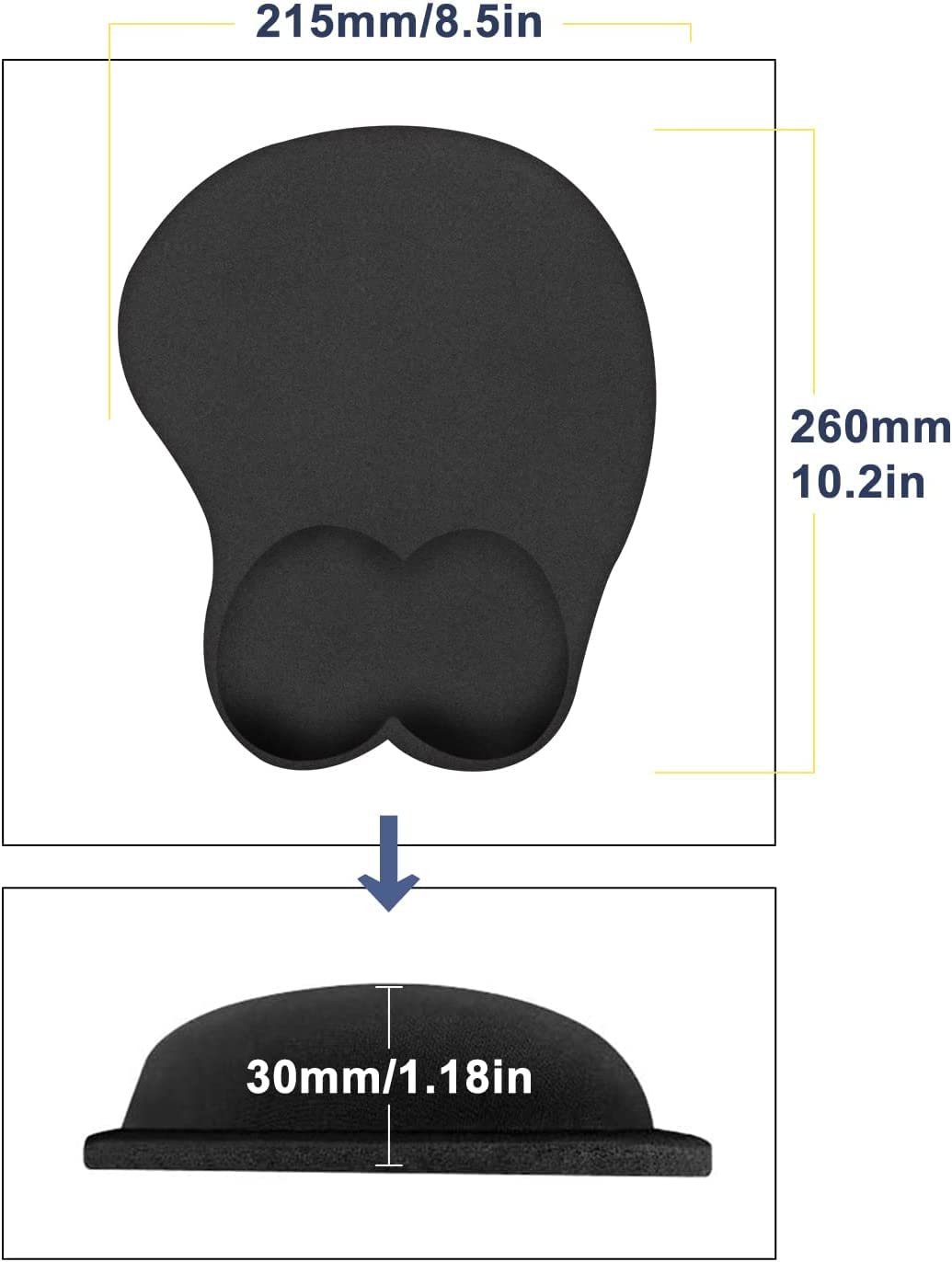 Custom Gaming Mouse Pad with Photo Personalization & Wrist Support - Non-Slip Rubber Base Ergonomic Mouse Mat for PC, Laptop, Office & Home Use - Perfect for Gamers, Anime Fans & Computer Workstations
