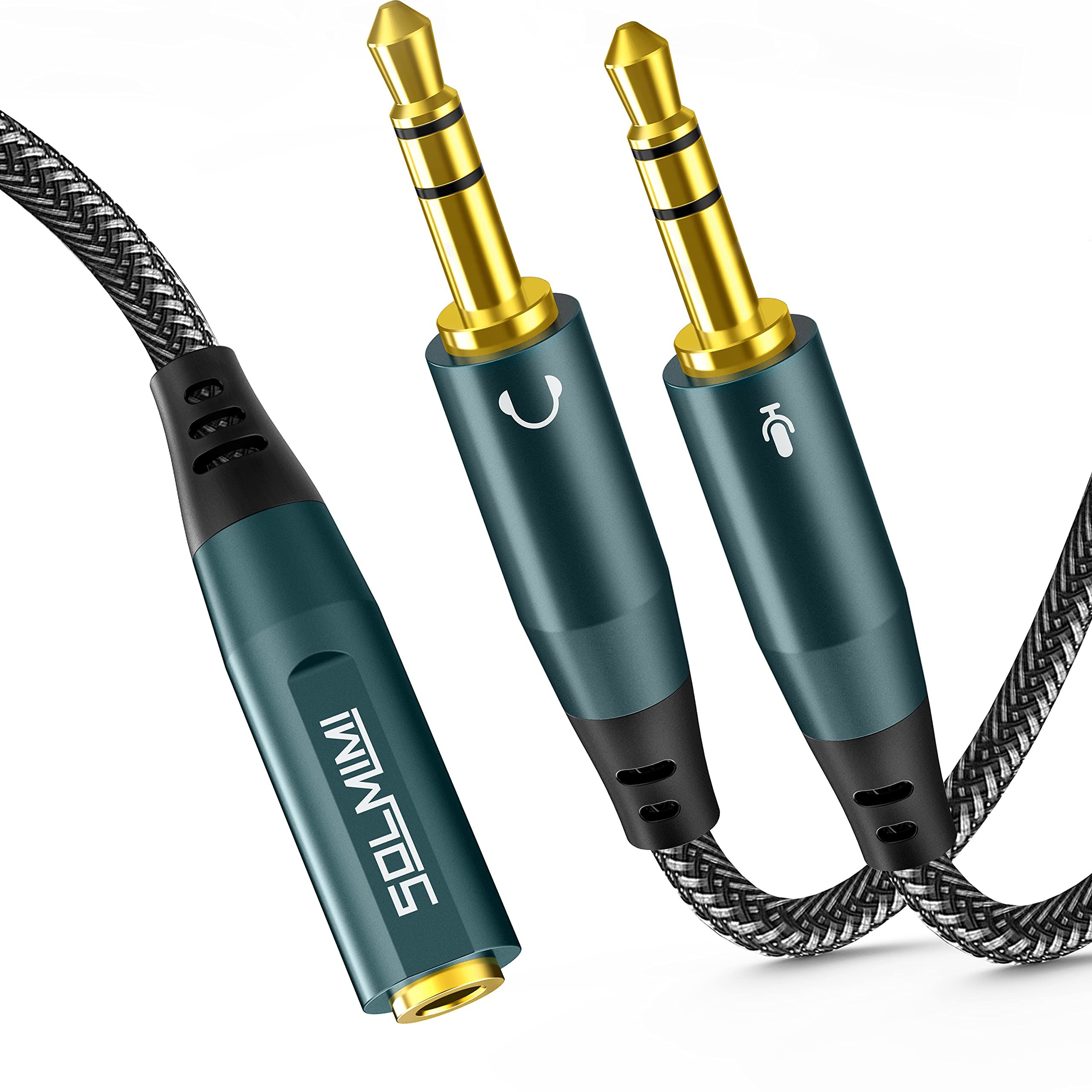 3.5mm Headphone Splitter - Female to Dual Male & Male to Dual Female Audio Mic Adapter for Gaming, Music Sharing, and Conference Calls