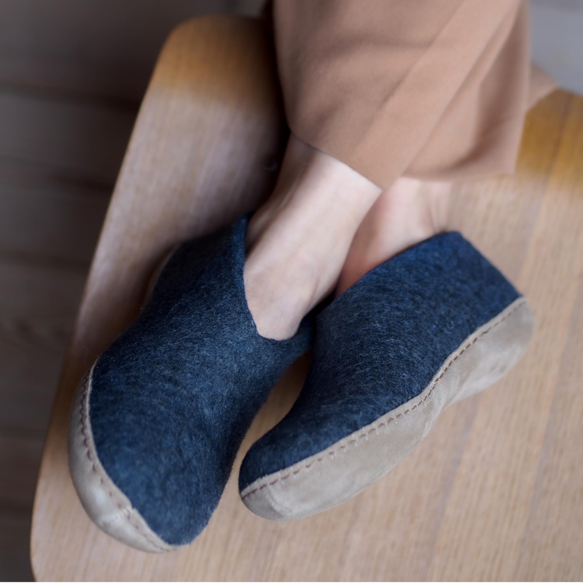 Glerups Genuine Wool Slippers with Leather Outsole - Cozy Indoor & Outdoor House Shoes for Men and Women