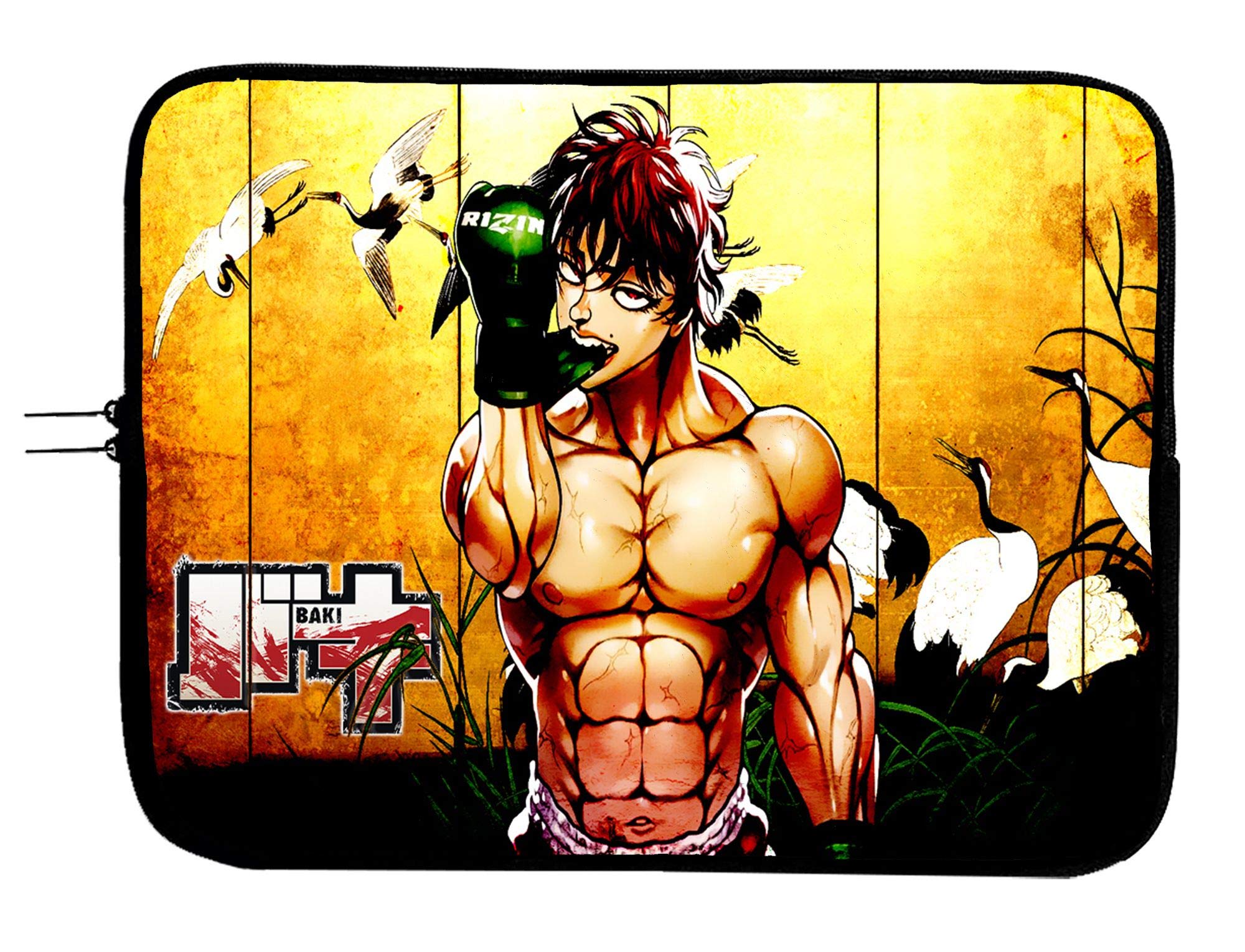 Brand3 Baki The Grappler Anime Laptop Sleeve - Waterproof Neoprene Case for 13-13.3 Inch MacBook/Surface/Tablet with Cushion Protection | Perfect for School, Work & Travel