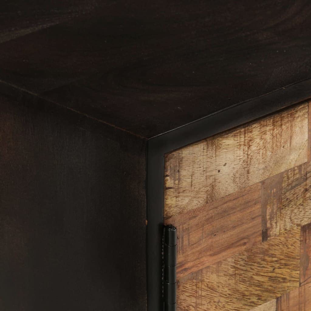 vidaXL TV Stand for Living Room - Solid Acacia Wood & Rough Mango Wood Media Console with Storage | Entertainment Center & Sideboard for Home Theater Setup