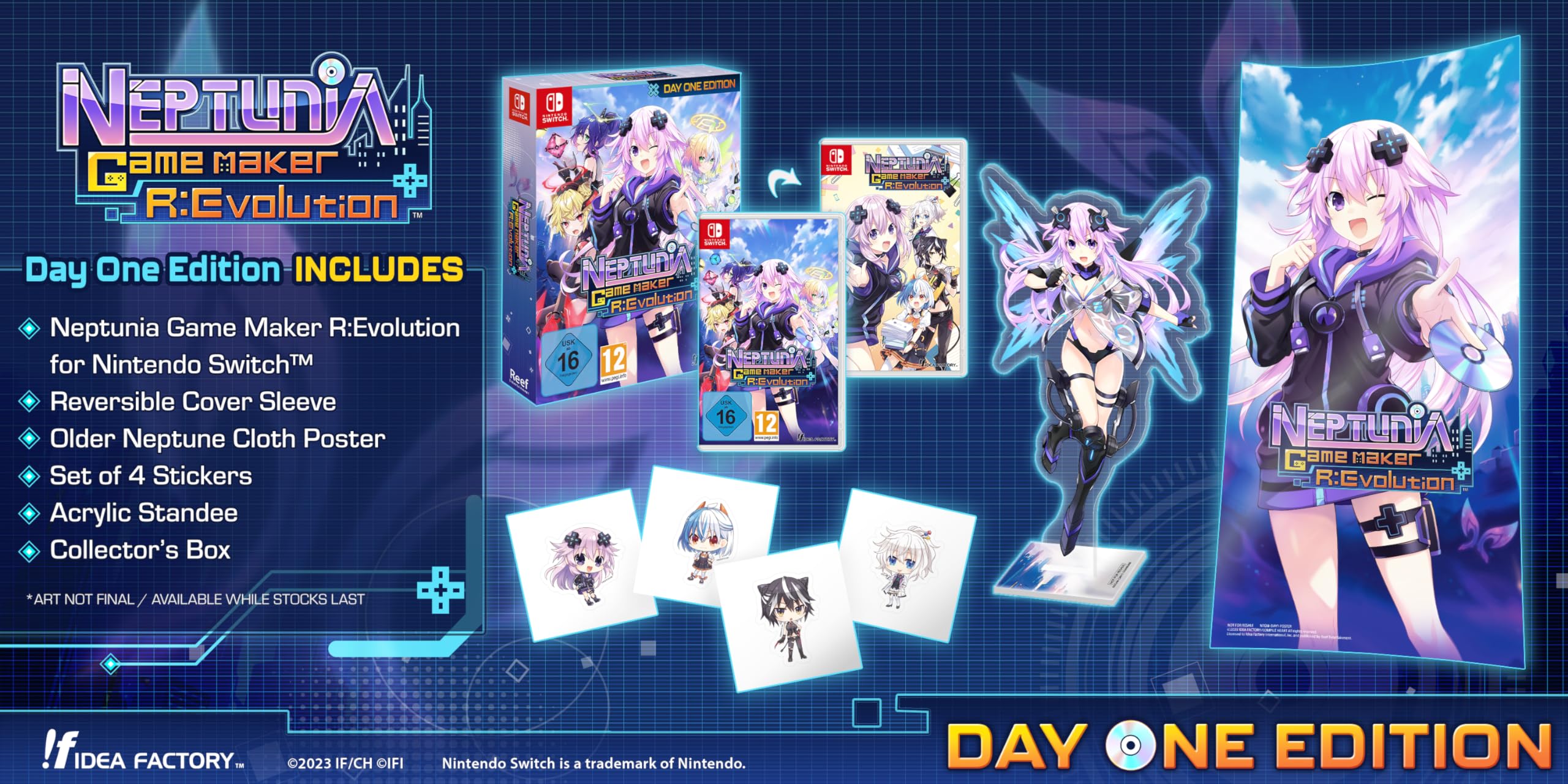 Neptunia Game Maker R:Evolution - Day One Edition for Nintendo Switch | JRPG Adventure Game | Perfect for Anime Fans & Gamers | Play at Home or On-the-Go