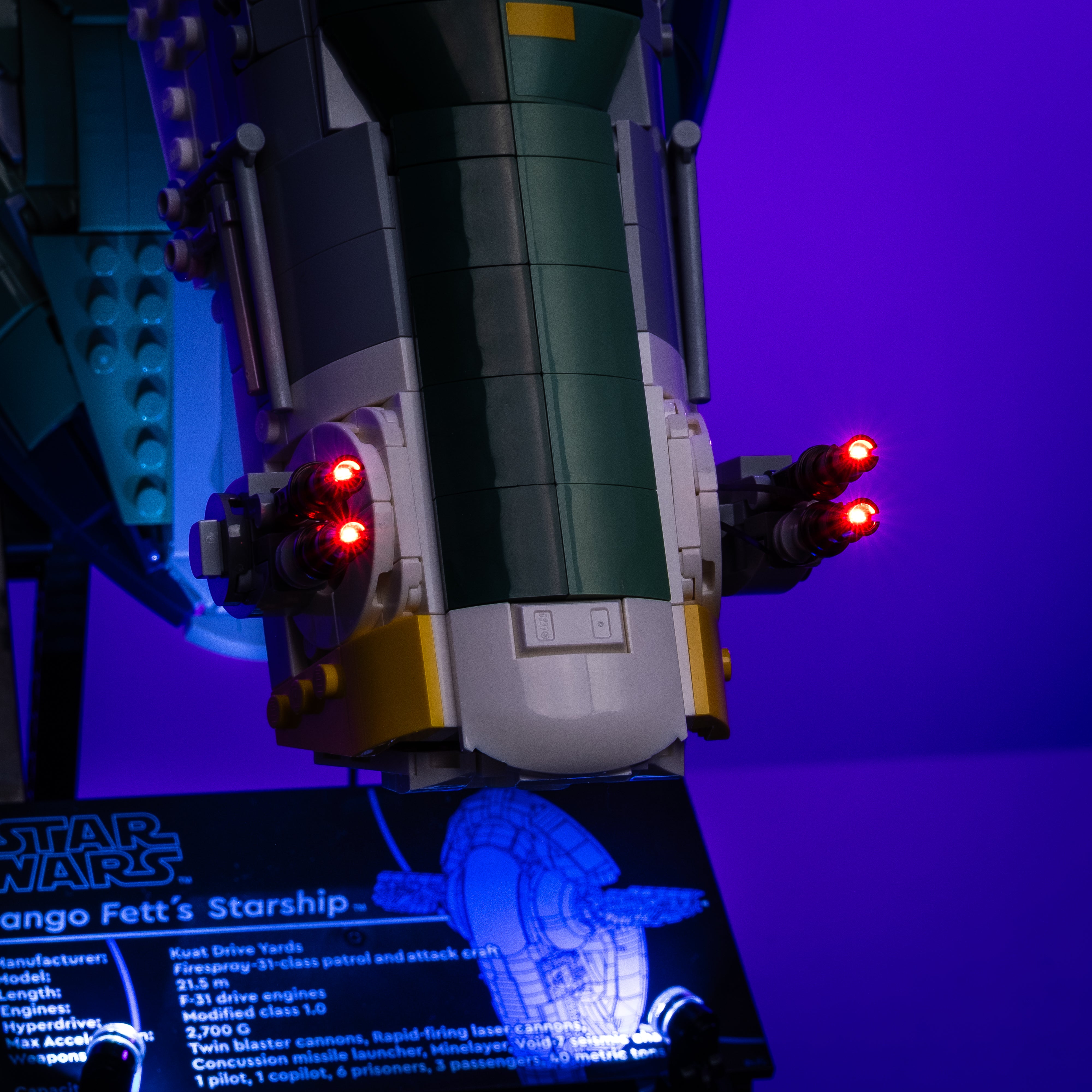 LEGO® Star Wars UCS Jango Fett's Firespray Class Starship #75409 Light Kit - LED Lighting Set for Model Display & Nighttime Showcase