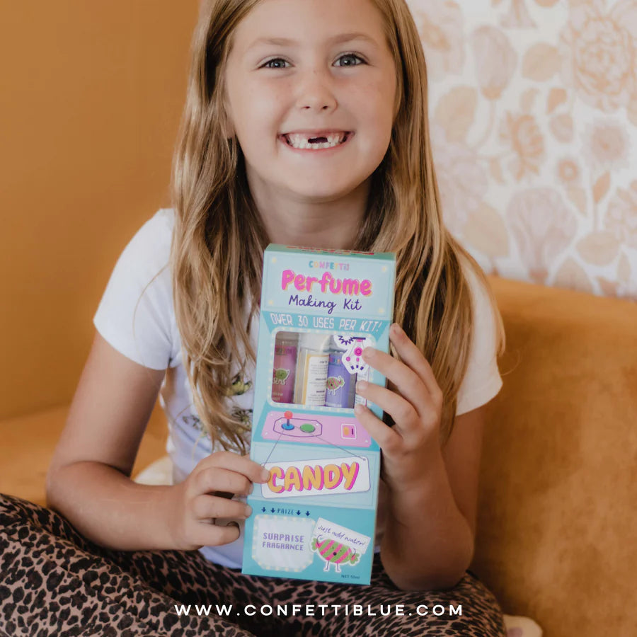 Confetti Blue Candy Scented Perfume Making Kit for Kids & Teens - DIY Fragrance Craft Set with Sweet Aromas, Perfect for Birthday Parties, Gifts & Creative Play