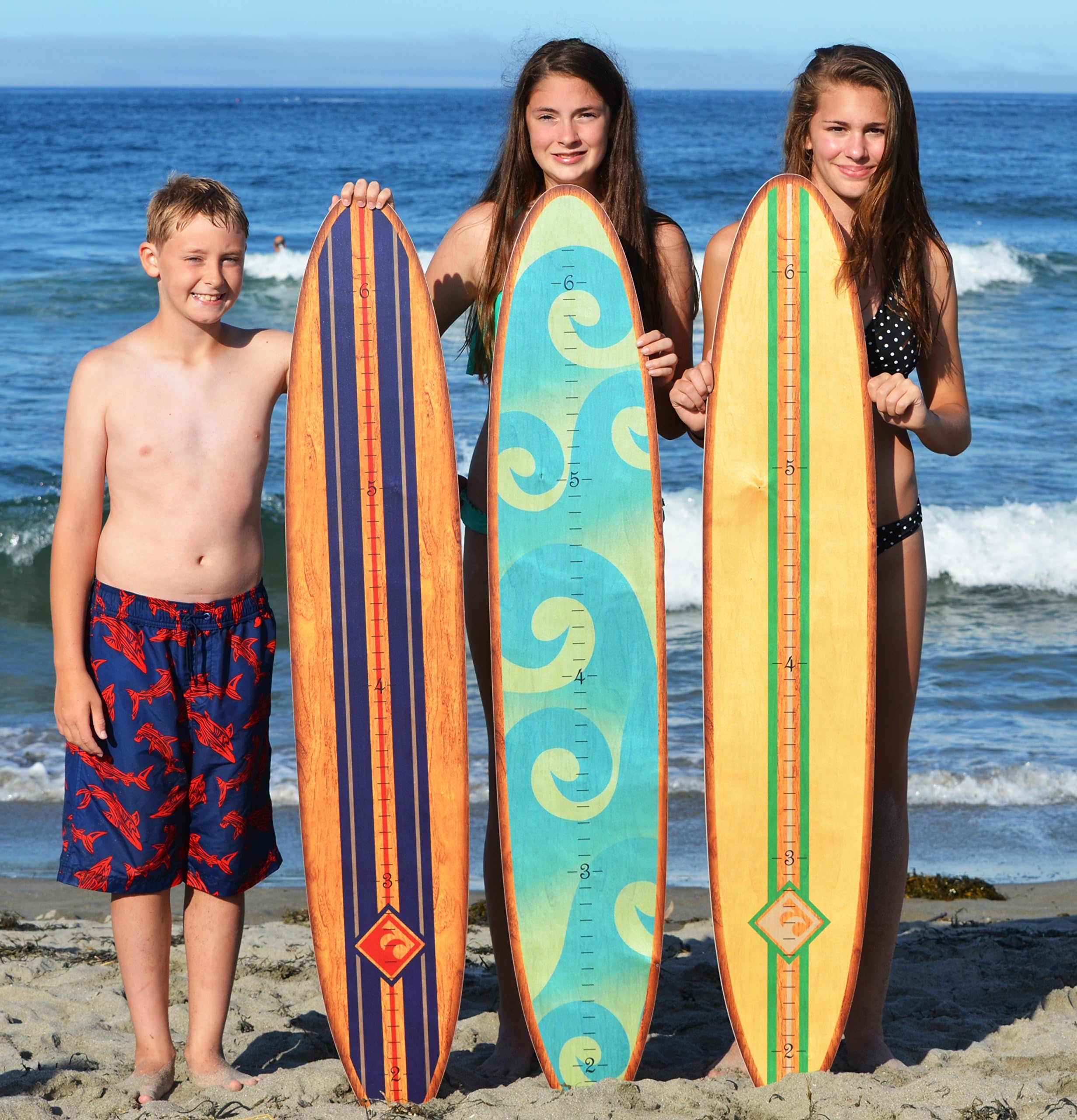 Wooden Surfboard Wall Growth Chart for Kids - 56