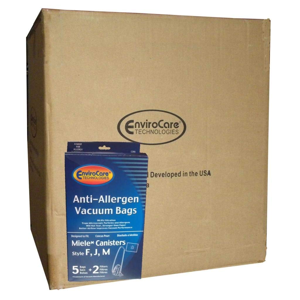 **EnviroCare 60 Bags (12 Pack) Miele F J M HEPA Allergen Canister Vacuum Bags & Filters – Blue Collar – Ideal for Allergy Sufferers & Pet Owners**