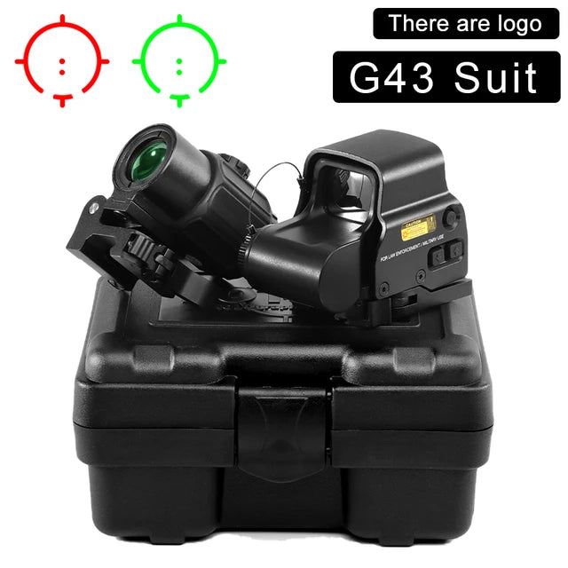 Tactical G33 G43 3X Magnifier Sight Scope & G45 5X Magnifier - Flip to Side Mount for 558 556 553 Holographic Reflex Red Dot Sights - Perfect for Hunting, Shooting Range & Tactical Training