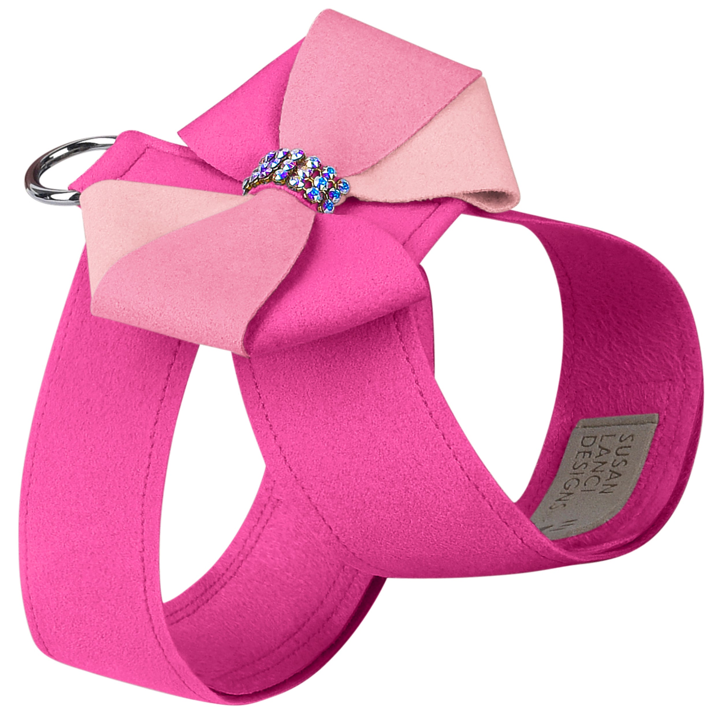 Pink Velvet Dog Harness for Small Dogs - Adjustable Soft Pet Vest with Leash Attachment for Walking, Training & Outdoor Adventures
