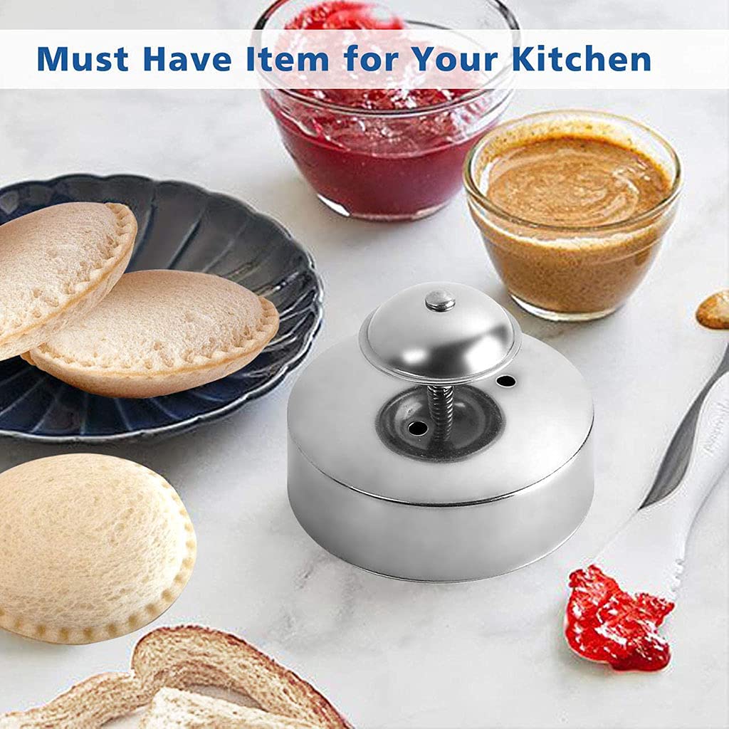 Stainless Steel Sandwich Cutter & Sealer - Round Sandwich Maker for Perfectly Sealed & Crust-Free Sandwiches - Ideal for School Lunches, Picnics & Quick Meals