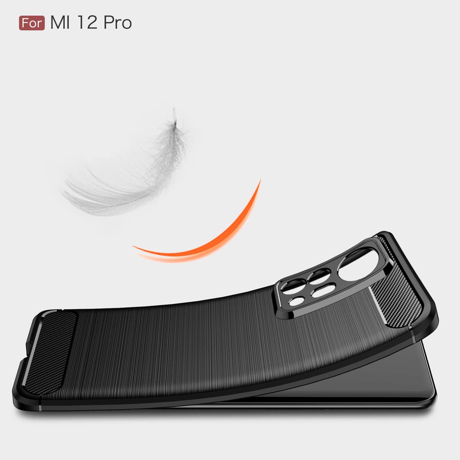 Premium Carbon Fiber Texture Shockproof Case for Xiaomi Mi 12 Pro (2022) - Anti-Scratch Protective Cover with Impact Absorption | Perfect for Daily Use, Travel & Outdoor Activities (Black)