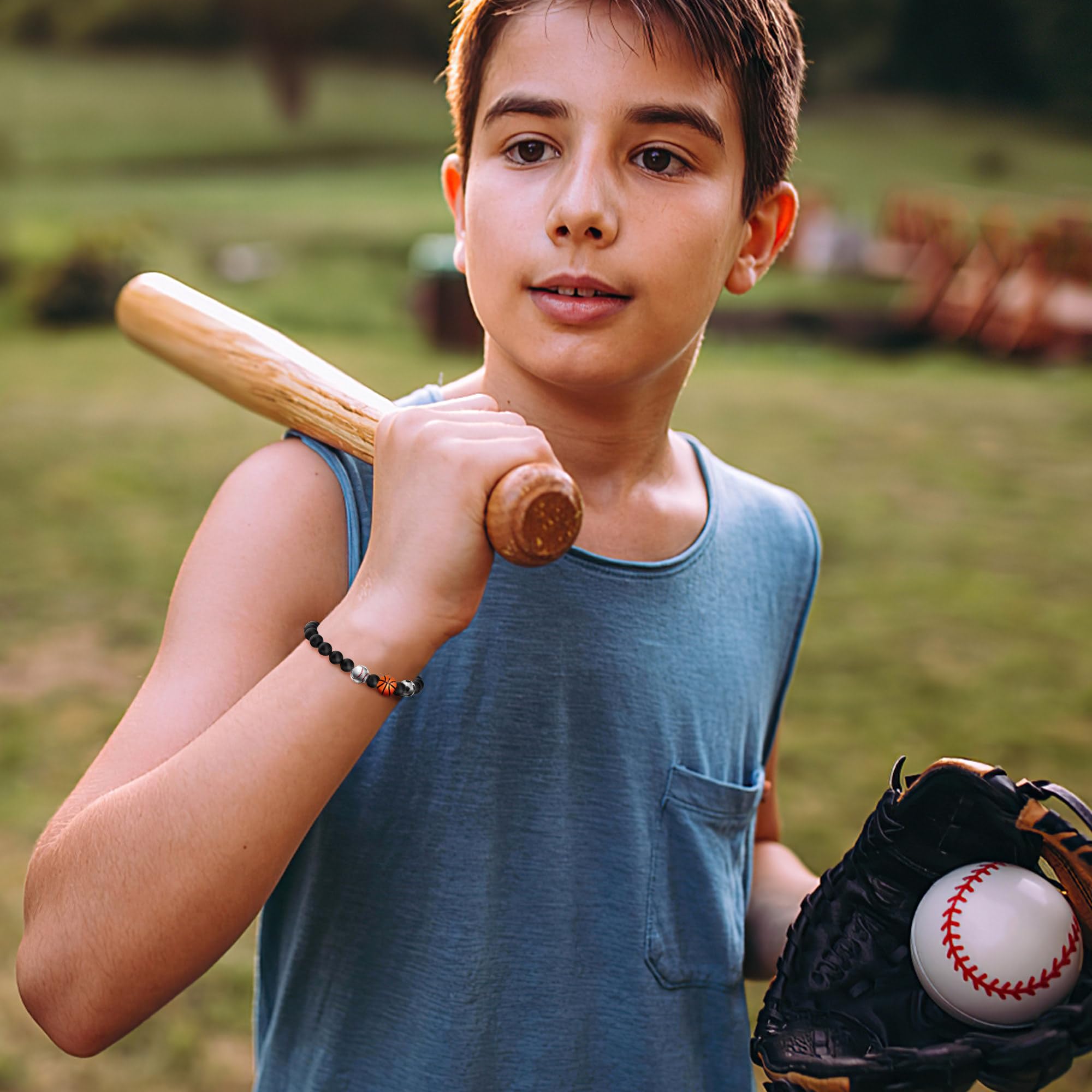 Custom Sports Bracelet for Baseball, Basketball & Soccer Players - Personalized Team Gift with Message Card - Perfect for Graduation, Birthday & Game Day