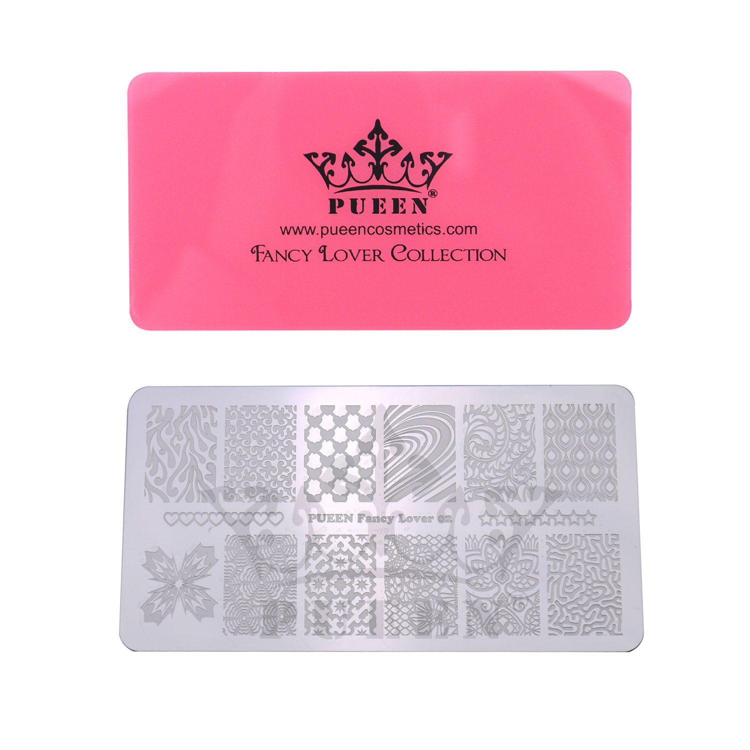 PUEEN Nail Art Stamping Kit - LOVE BOX II 02-4 Lover Collection with 125x65mm Unique Design Plates for Manicure & Nail Polish Stamping | Perfect for Valentine's Day, Wedding Nails & DIY Nail Art at Home
