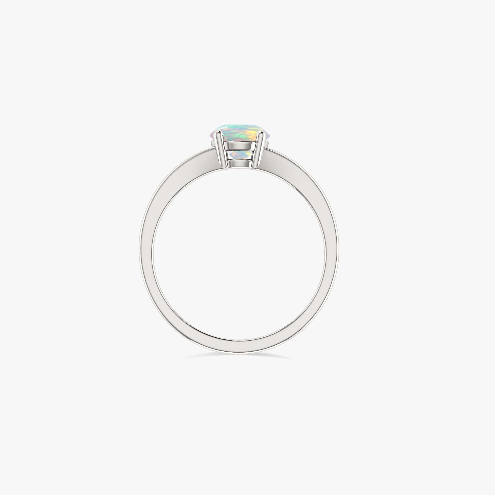 Natural White Fire Ethiopian Opal Engagement Ring - Dainty & Elegant for Weddings, Proposals & Special Occasions