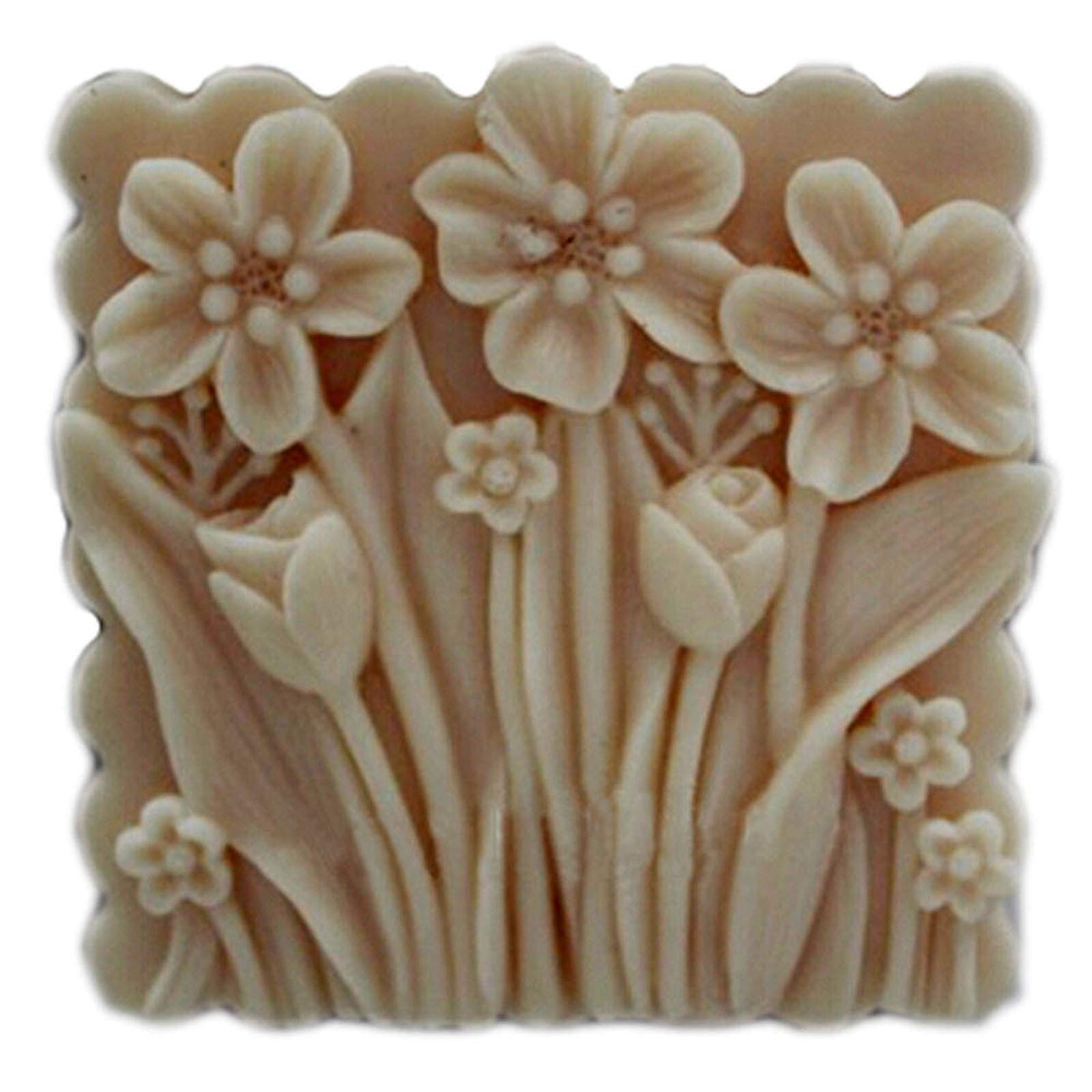 Flower Silicone Soap Molds for DIY Soap Making - Reusable Silicone Soap Bar Molds for Handmade Craft Soaps (Set of 6) - Perfect for DIY Gifts, Bath Bombs, and Home Spa Creations