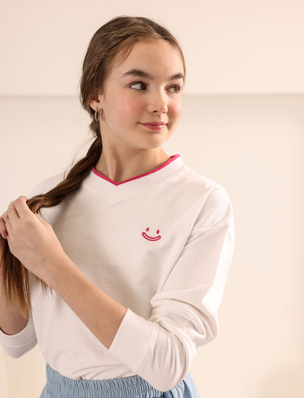 Kix Embroidered White Emblem Sweatshirt - Cozy Pullover for Casual Wear, Street Style & Lounge Comfort