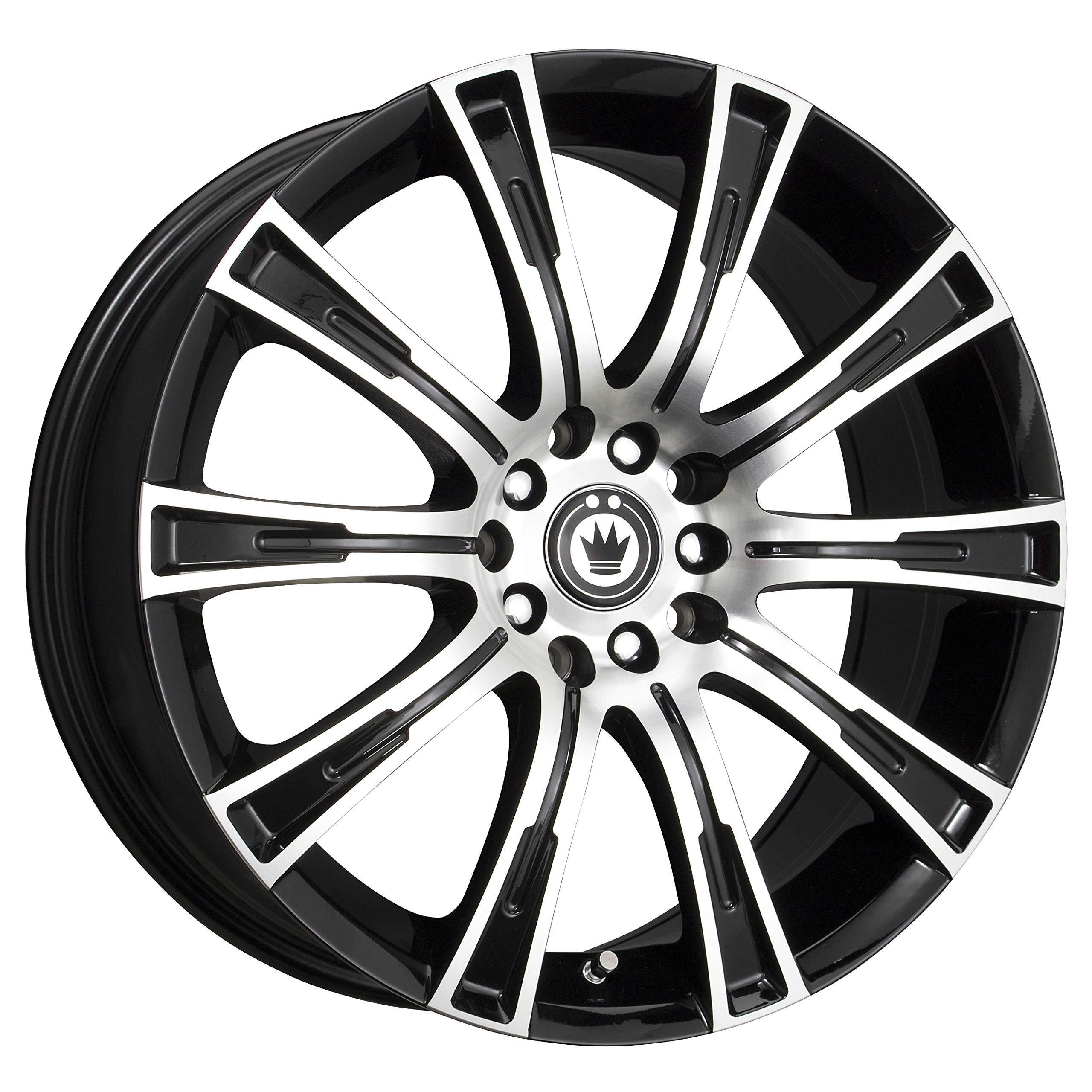 50MB CROWN Gloss Black Machined Face Wheel - 17x7.5 Inches, 5x114.3mm Bolt Pattern, 40mm Offset - Perfect for Custom Car Builds & Luxury Vehicle Upgrades