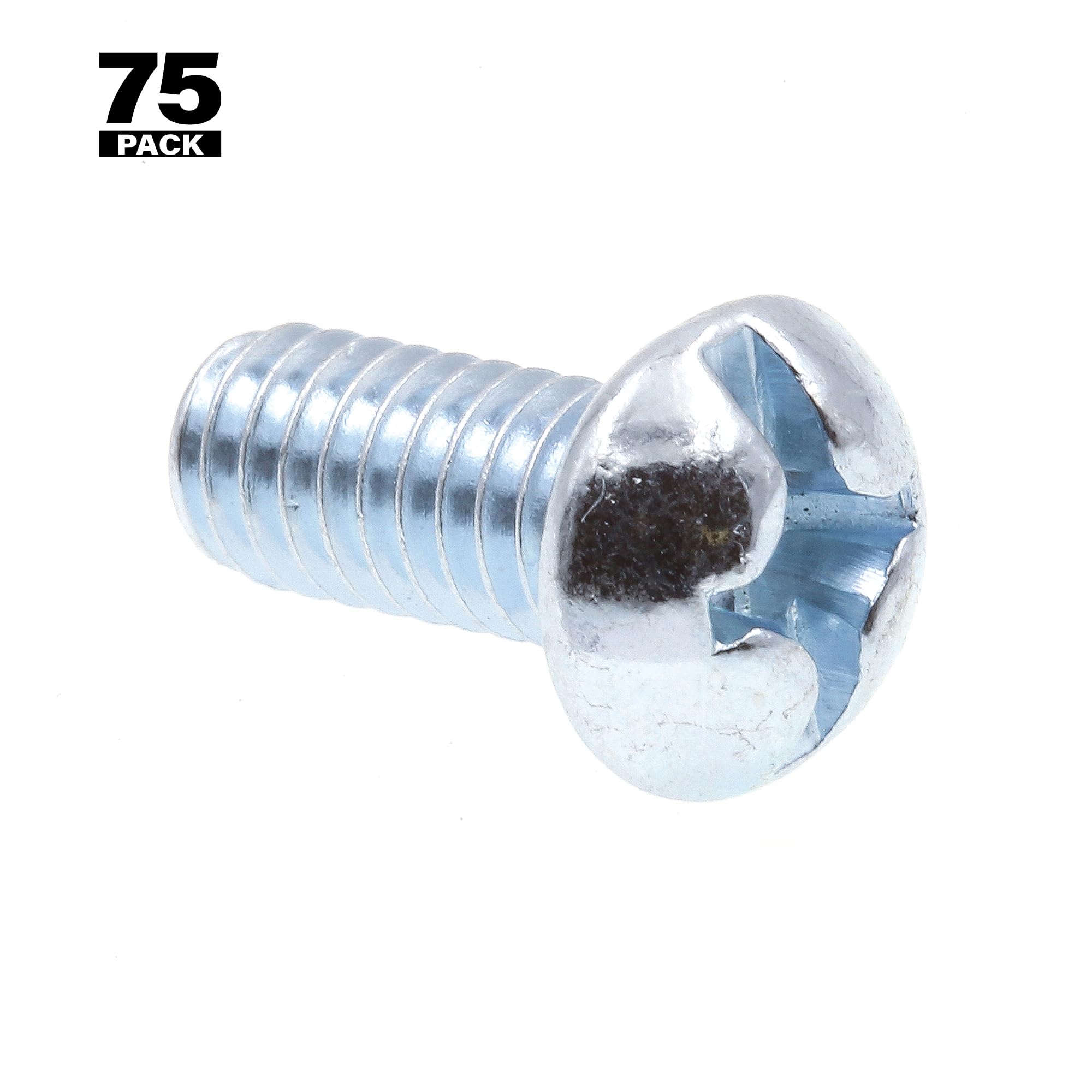Prime-Line 9004918 #12-24 x 1/2 Inch Zinc Plated Steel Machine Screw - Round Head Slotted/Phillips Combo (Pack of 75) - Ideal for Furniture Assembly, Electronics Repair & DIY Projects