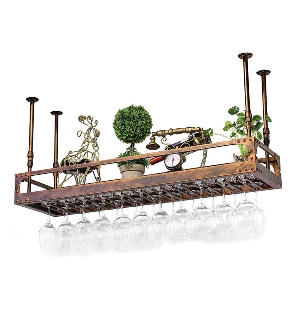 Metal Wall Shelves for Wine Racks - Sturdy Iron Bar Floating Shelf for Champagne Glasses & Bottles Storage | Perfect for Kitchen, Bar, Dining Room & Home Decor Organization