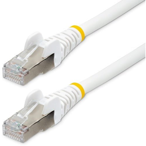 Premium 7.5m CAT6a Ethernet Cable - White LSZH (Low Smoke Zero Halogen) - 10GbE 500MHz 100W PoE++ - Snagless RJ45 with Strain Relief - S/FTP Shielded Network Patch Cord - Ideal for Home Office, Gaming & High-Speed Data Centers