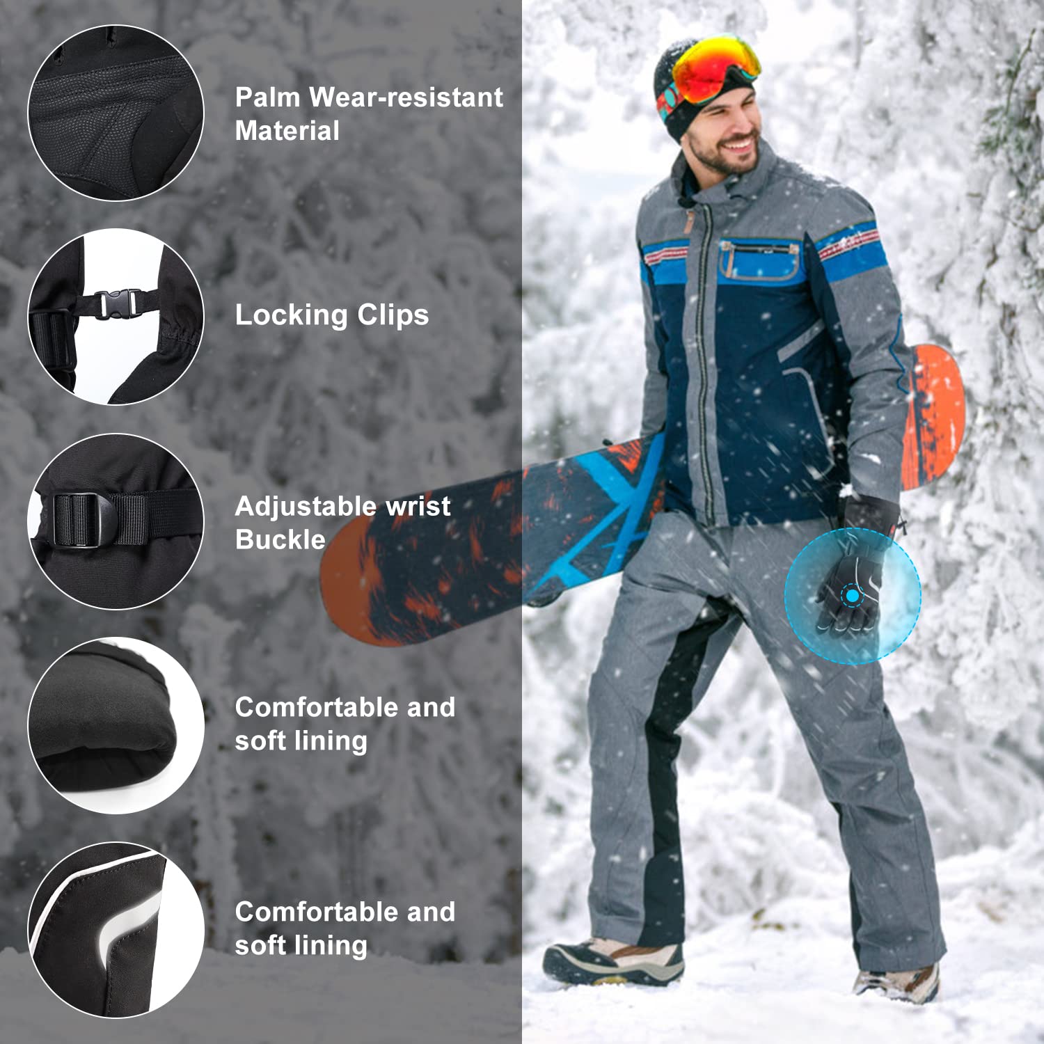 Heated Gloves for Men & Women - Rechargeable Battery Electric Winter Gloves, Waterproof Motorcycle & Skiing Gloves for Snowmobile, Cold Weather - Perfect Gift for Outdoor Activities & Winter Sports