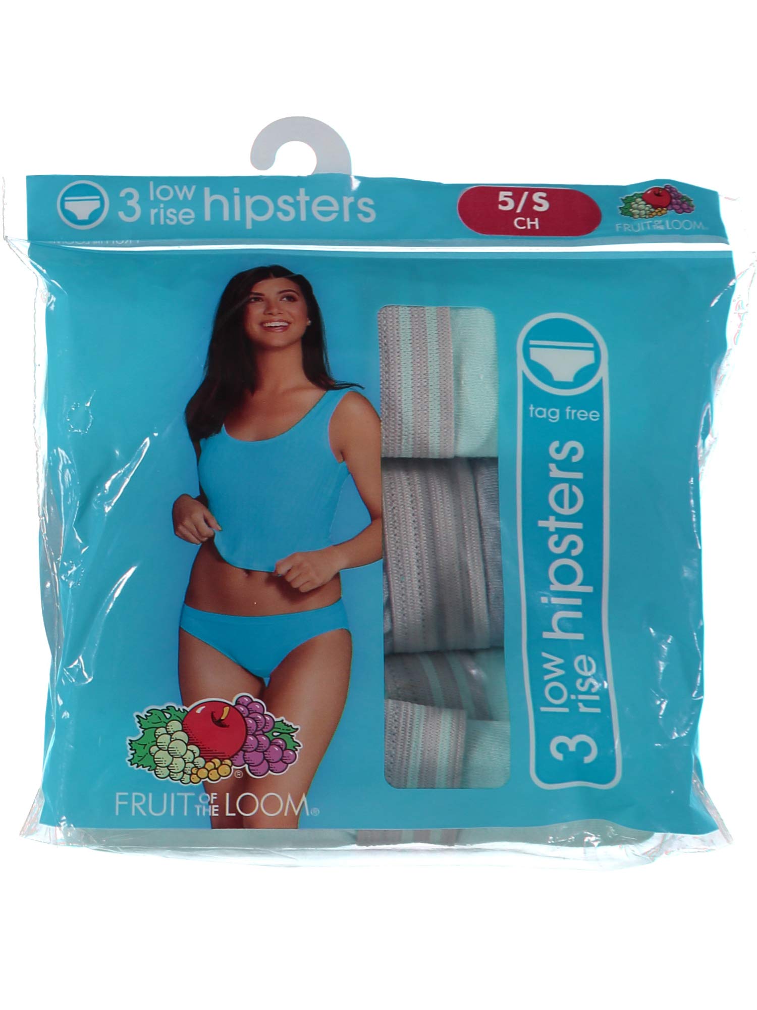 Fruit of the Loom Women's 3 Pack Cotton Low-Rise Hipster Panties - Soft Breathable Underwear for Everyday Comfort & Lounge Wear