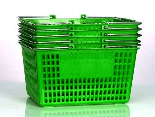 Set of 5 Green Storage Baskets - Eco-Friendly Woven Baskets for Home Organization, Bathroom, Kitchen & Laundry Room Decor