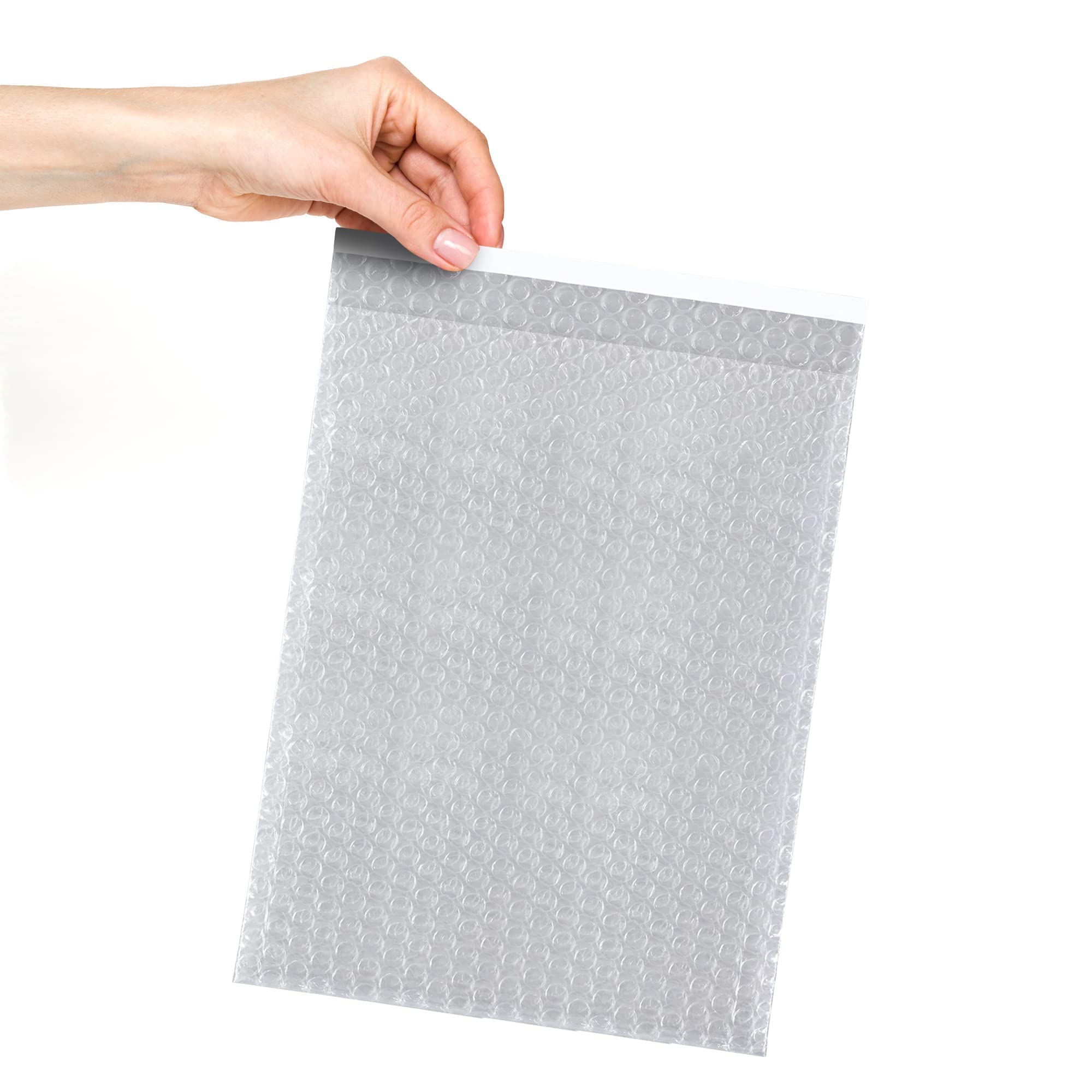 8 x 11.5 Inches Clear Self-Seal Bubble Mailers - 150 Pack Waterproof Polyethylene Shipping Bags for Packaging, Moving & Storing Fragile Items - Perfect for Ecommerce, Gift Wrapping & Home Organization