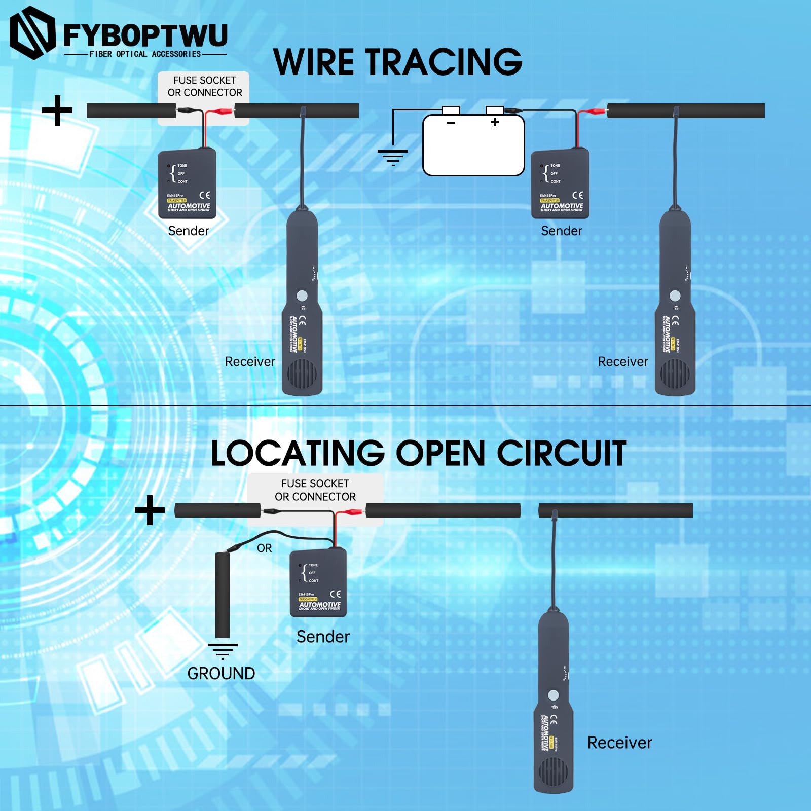 Professional Automotive Circuit Tester - Tone Generator Wire Tracker for Open & Short Circuits (6-42V DC) | Car Electrical Diagnostic Tool for Wiring Repair, Vehicle Maintenance & DIY Projects