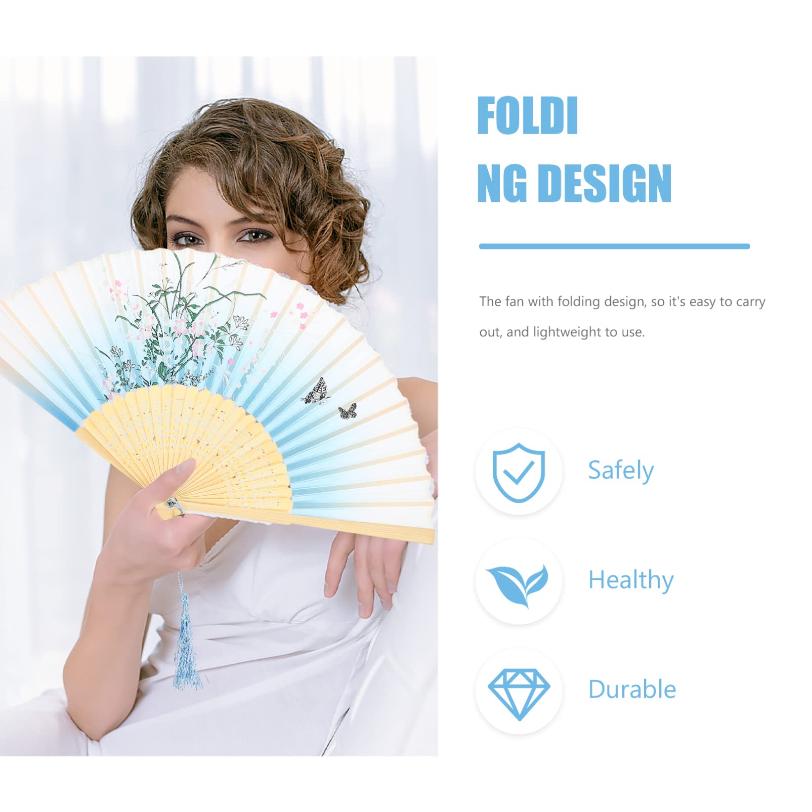 Beavorty Classic Japanese Folding Hand Fan - Portable Foldable Dance Fan for Festivals, Holidays & Sports Events | Perfect for Dancing, Performances & Outdoor Activities