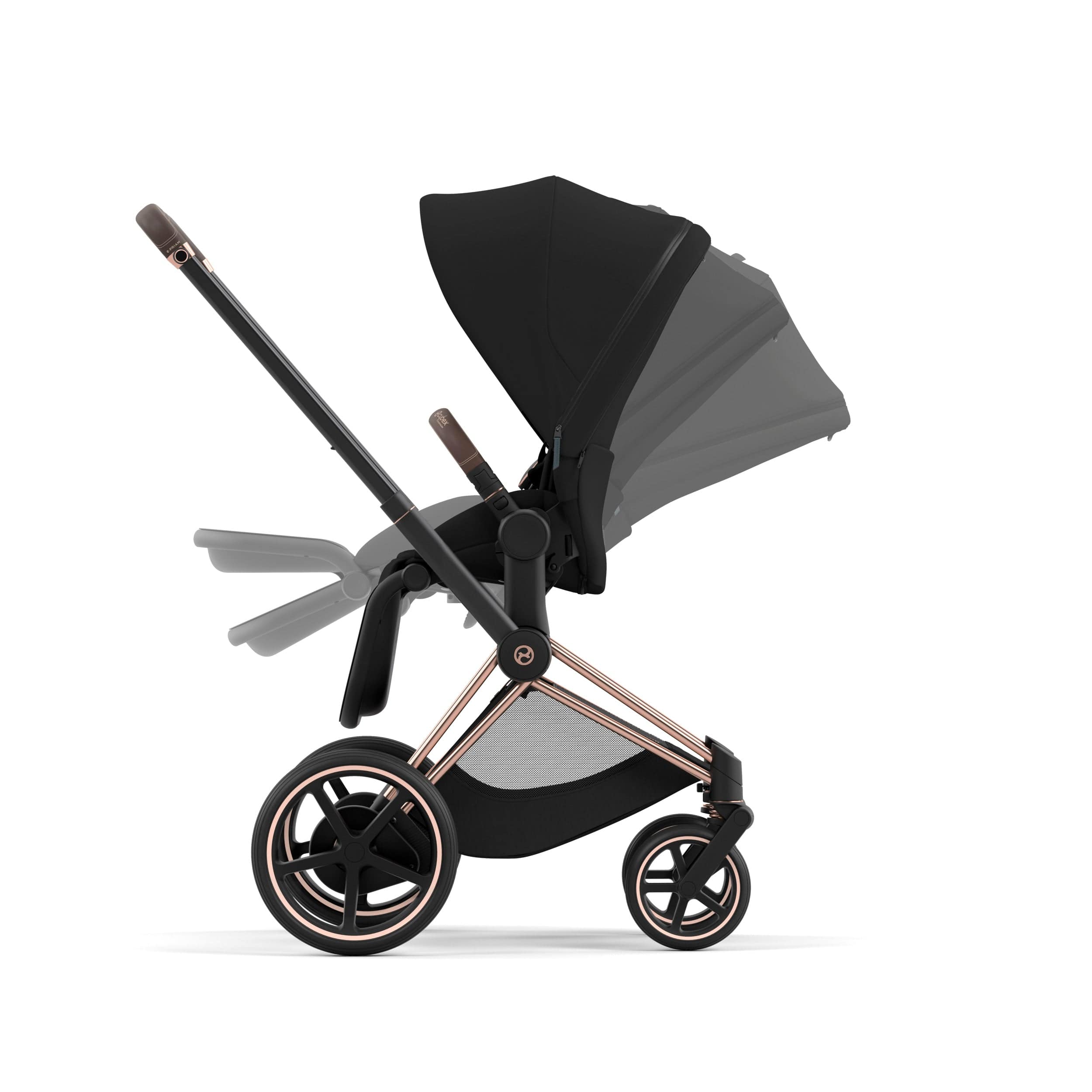 Cybex ePriam 2 Complete Stroller - Rose Gold & Brown Luxury Baby Stroller with All-Wheel Suspension | Perfect for City Walks, Shopping & Travel