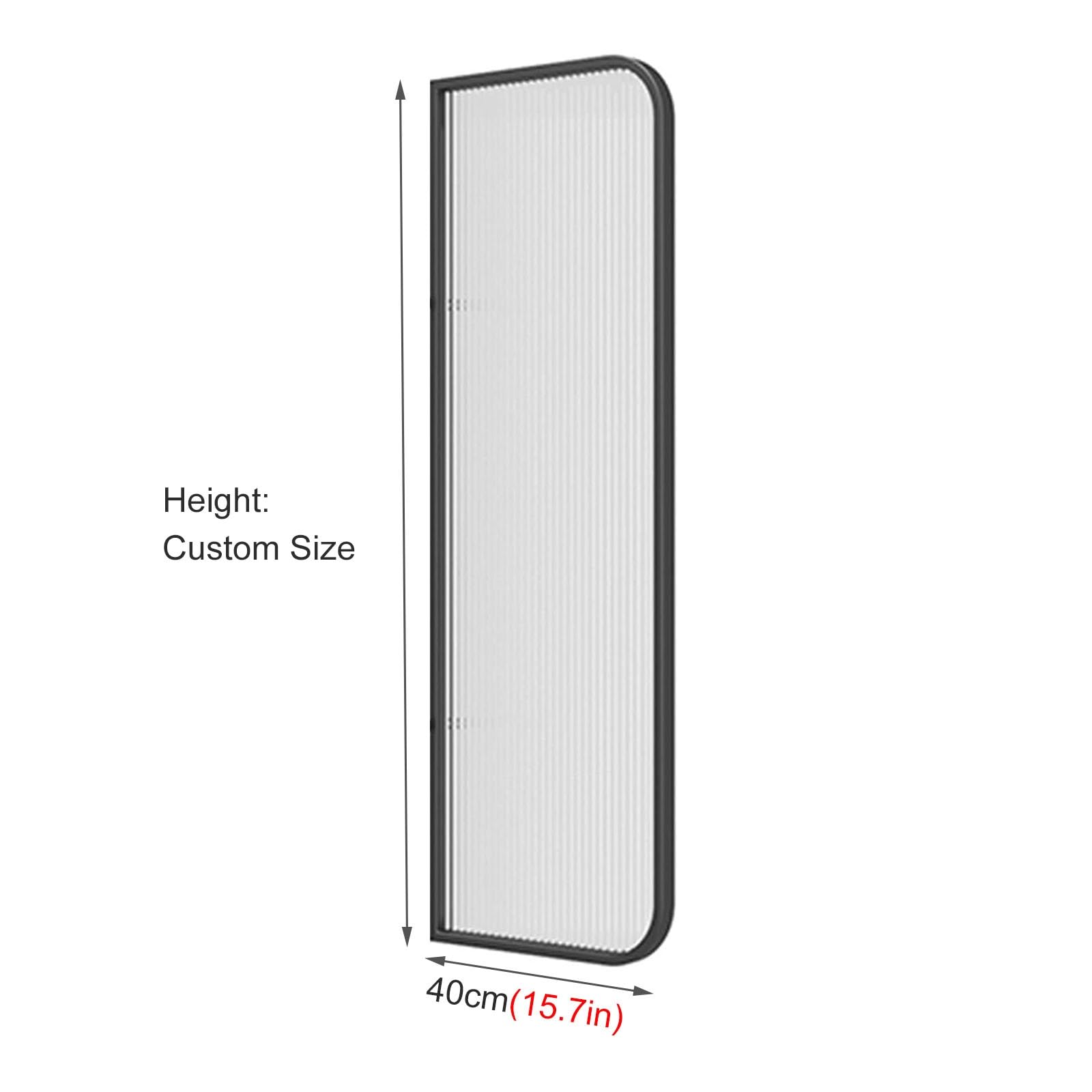 Translucent Glass Urinal Partition Wall Divider - Floor-Standing & Wall Mounted Waterproof Bathroom Separator for Restroom, Toilet (Black, 43.3 Inch/110cm) - Ideal for Commercial & Public Restrooms, Offices, and High-Traffic Bathrooms