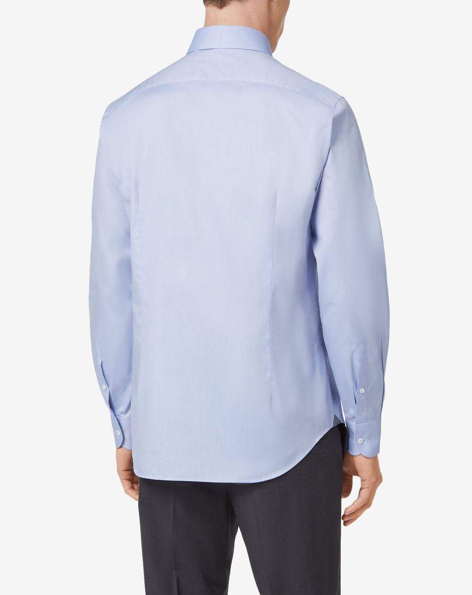 Corneliani Men's Oxford Cotton Shirt in Blue & Sky | Classic Casual Button-Down Shirt for Office, Business & Everyday Wear