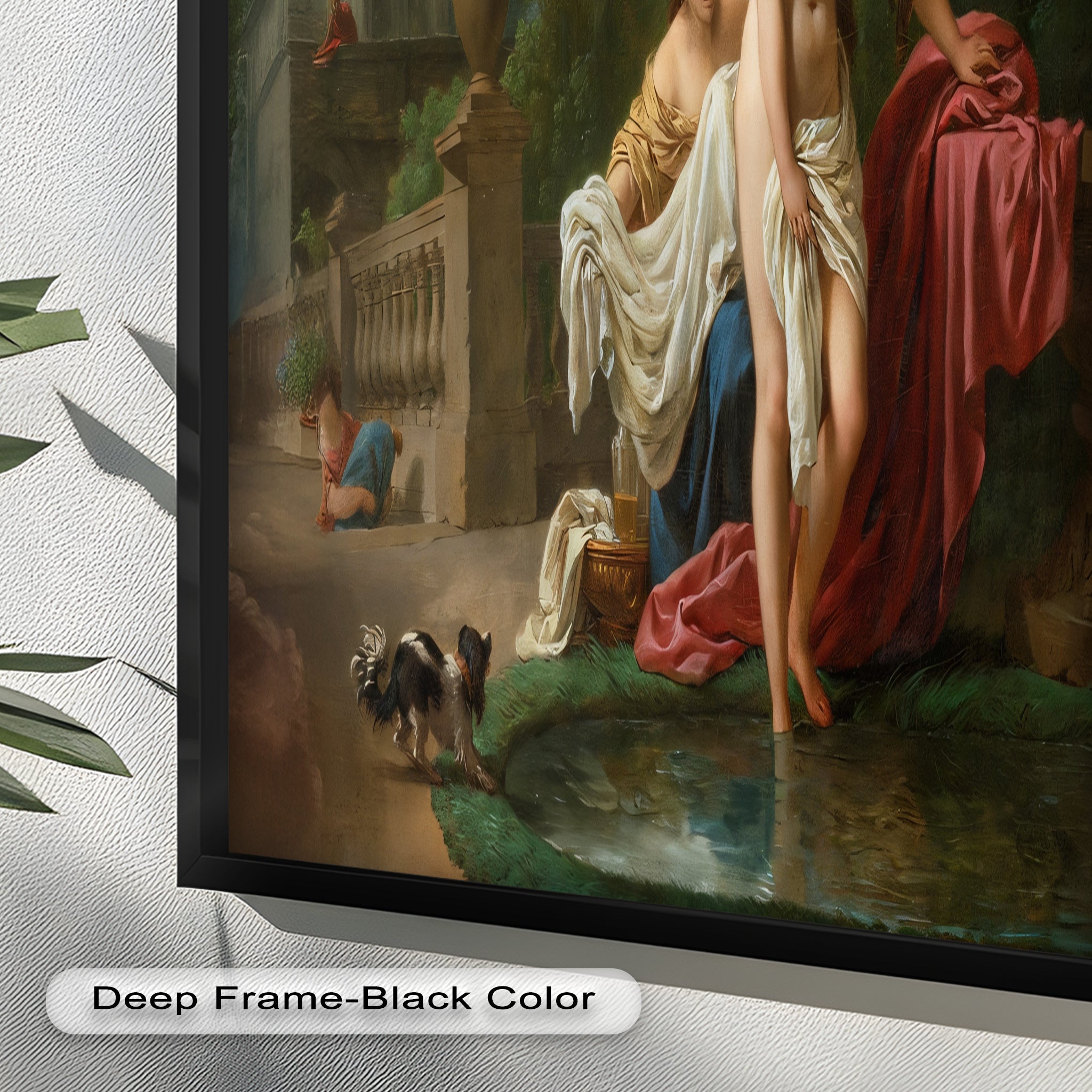 Neoclassical Elegance Oil Painting - Garden Bathing Scene Artwork for Home Decor & Living Room Wall Art