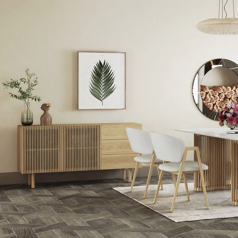 ORTON 160cm Oak Sideboard Buffet Cabinet - Modern Dining Room Storage Furniture for Home & Office Use
