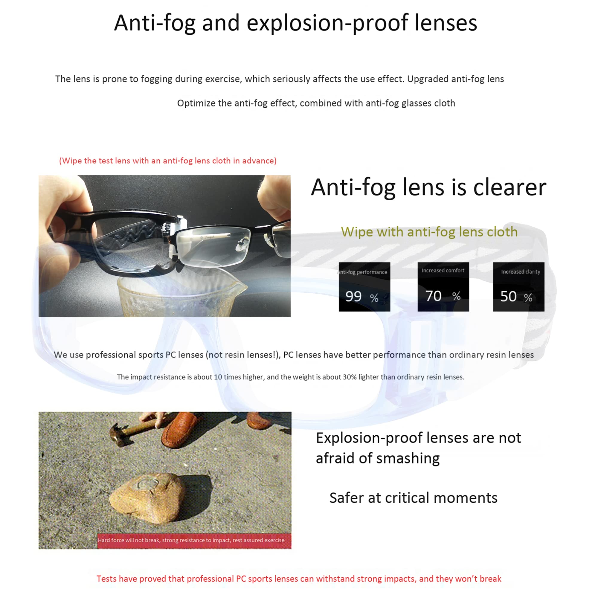 Basketball Sports Goggles for Men - Protective Eyewear & Safety Glasses - Perfect for Indoor/Outdoor Games & Training