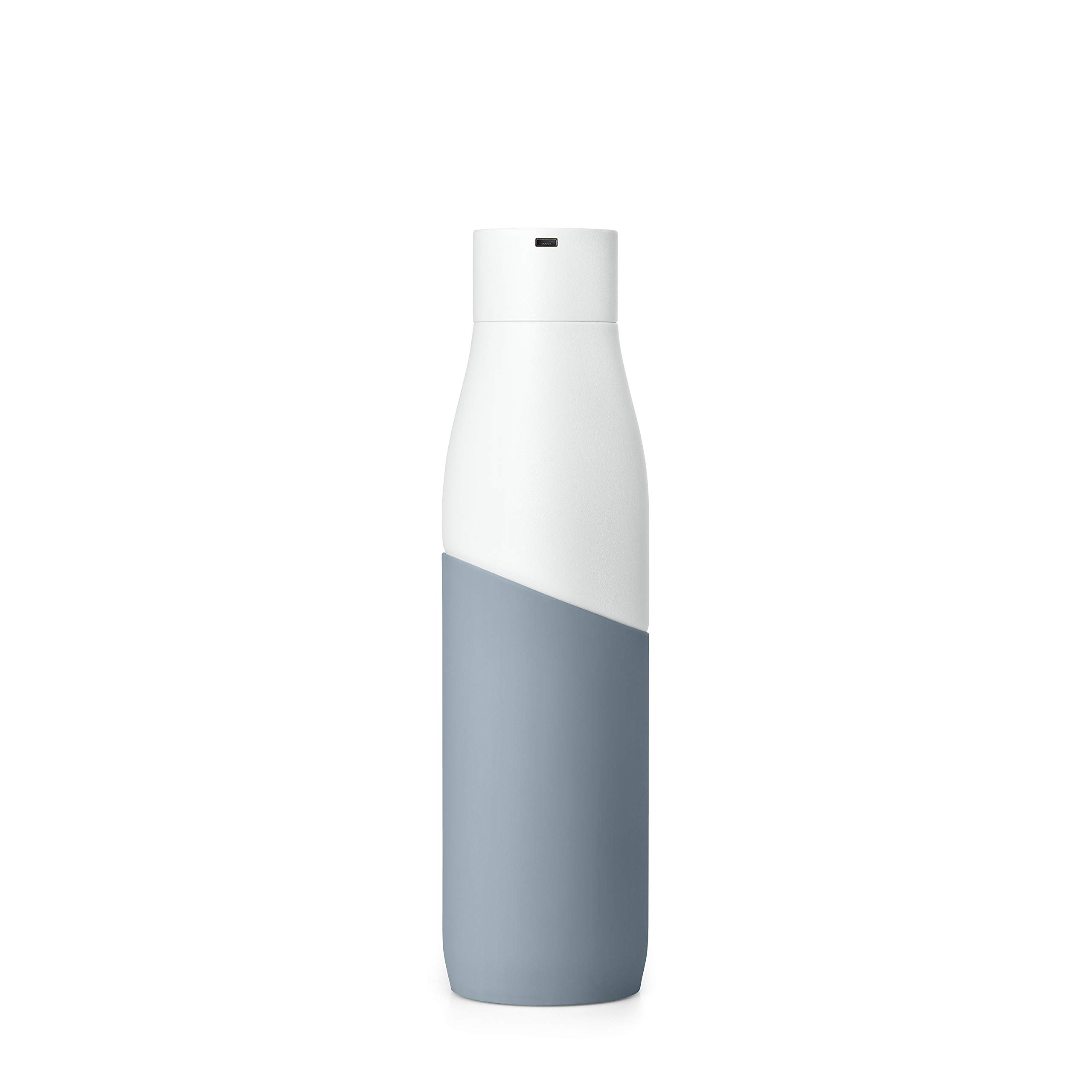 LARQ Bottle Movement PureVis 32 oz - Lightweight Self-Cleaning Stainless Steel Water Bottle with UV Water Purifier | Reusable, Travel Friendly, Non-Insulated | Perfect for Hiking, Gym & Outdoor Activities | 1-Year Warranty, White/Pebble