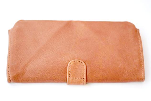 Premium Genuine Leather Envelope Wallet in Tan - Slim & Stylish for Everyday Use, Travel, and Business