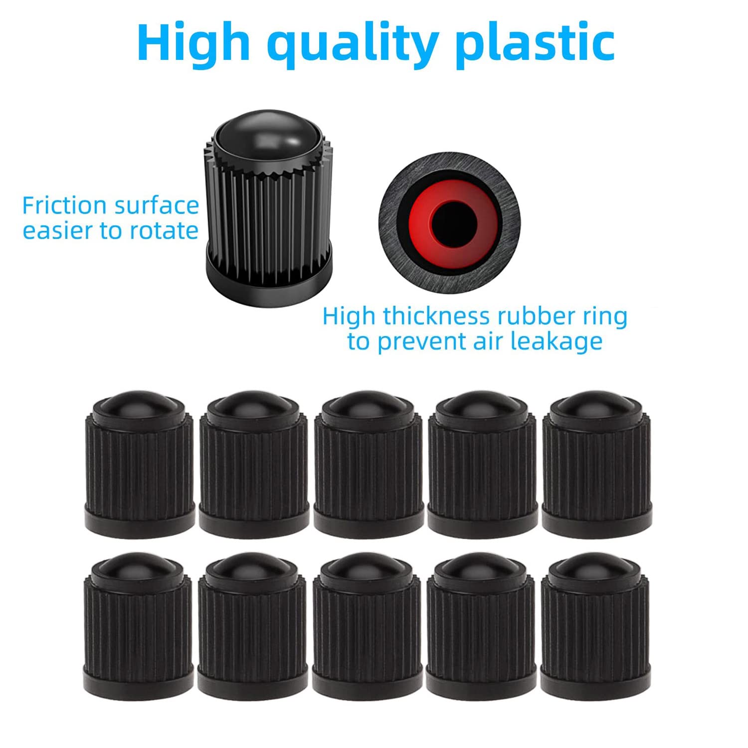 5-Pack Presta to Schrader Valve Adapter - French/UK to US Bike Pump Converter with 15 Valve Caps - Compatible with Mountain Bikes, Road Bikes & Car Tires (Black) - Perfect for Cycling, Road Trips & Emergency Tire Inflation