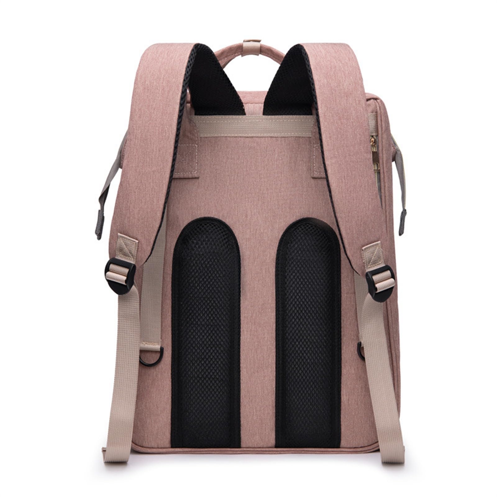 Large Capacity Baby Diaper Backpack - Waterproof Travel Changing Station with Foldable Design, Perfect Gift for New Moms (Pink-Gray) | Ideal for Daycare, Outings & Family Trips