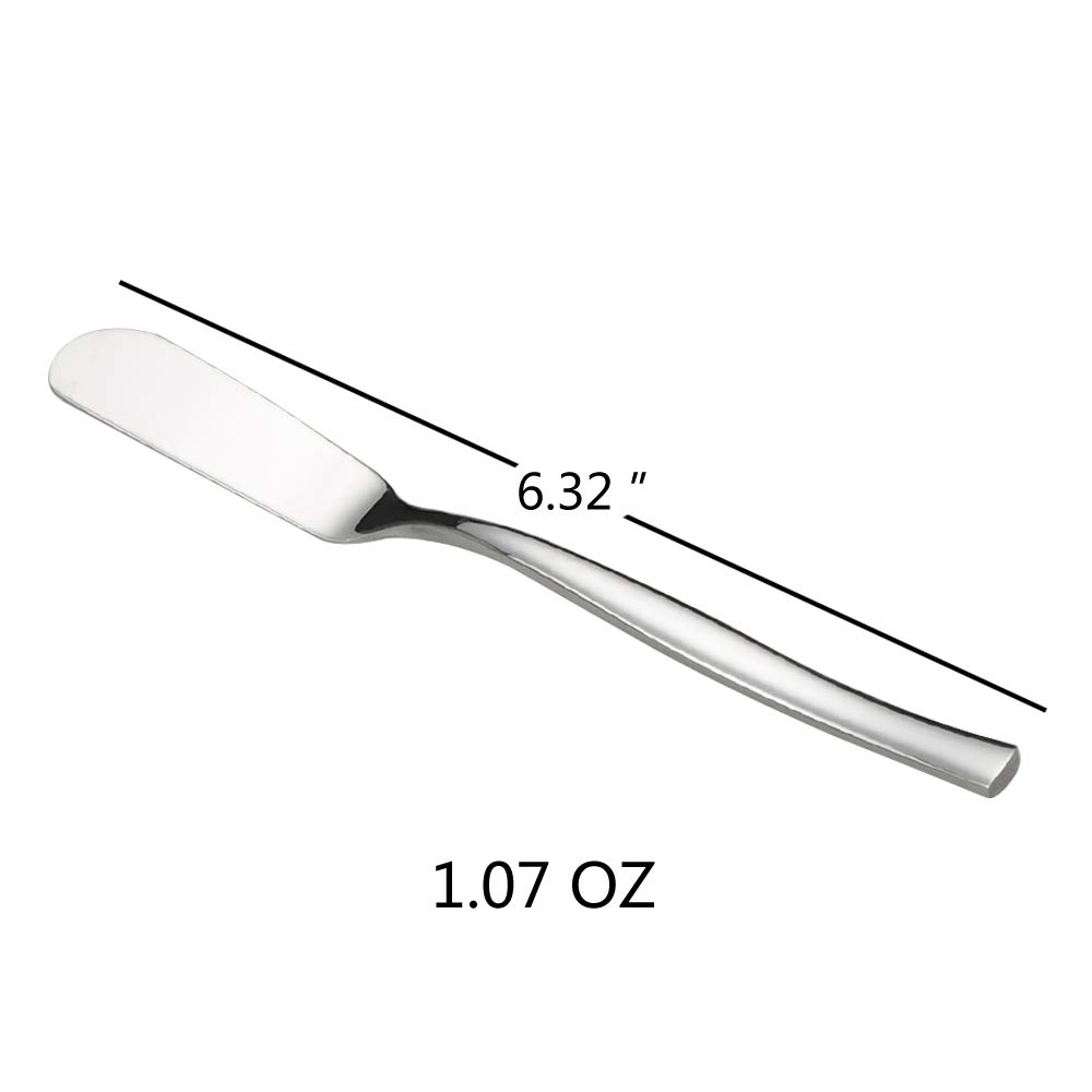 Idotry 6-Piece Stainless Steel Butter Knives Set - 6.32 Inch Cheese & Butter Spreaders for Dining, Entertaining & Gourmet Food Presentation - Perfect for Restaurants, Catering & Home Kitchens