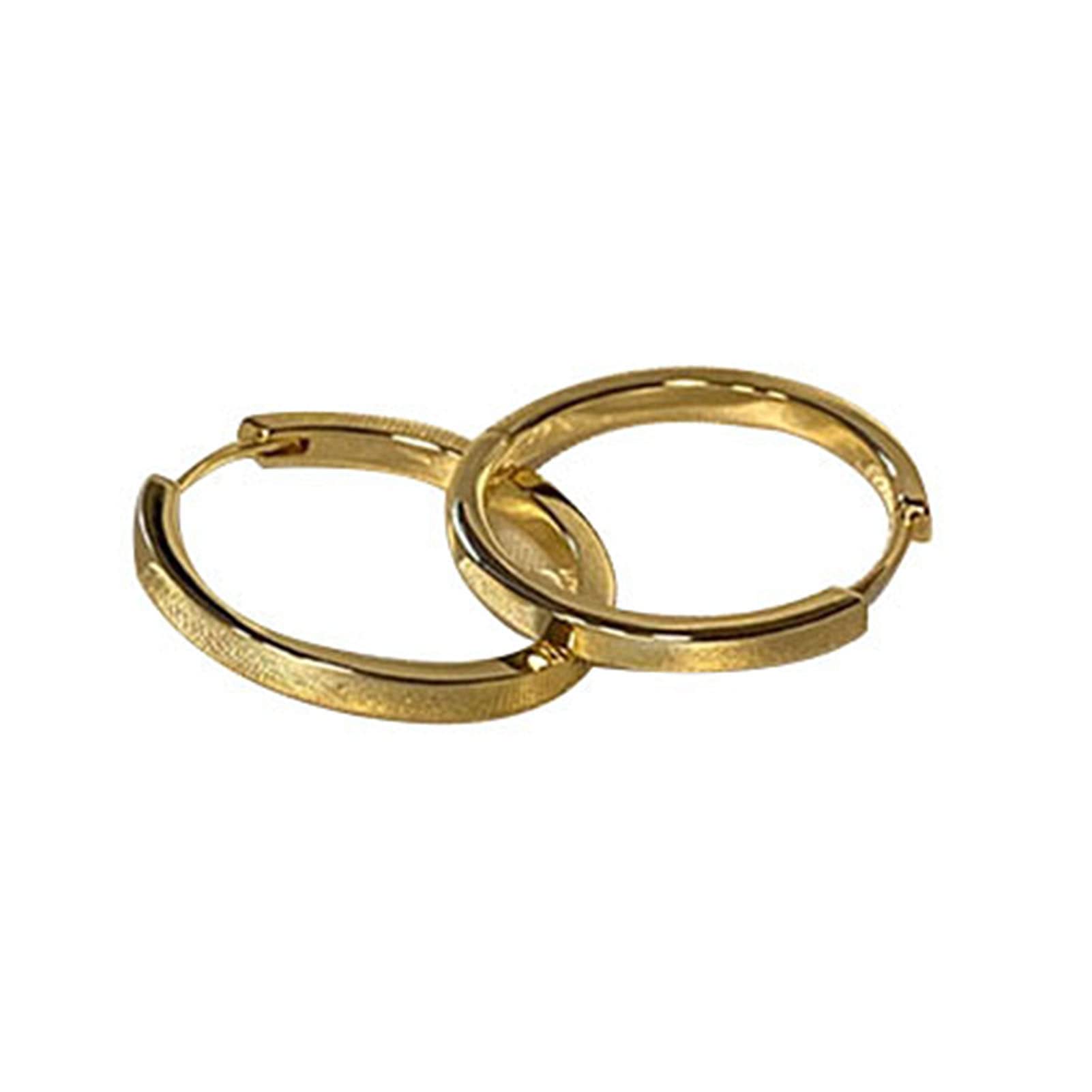1 Pair Women's Hoop Earrings - Round Smooth Surface Fashion Jewelry for Everyday Wear & Special Occasions | Elegant Circle Earrings Accessories for Women