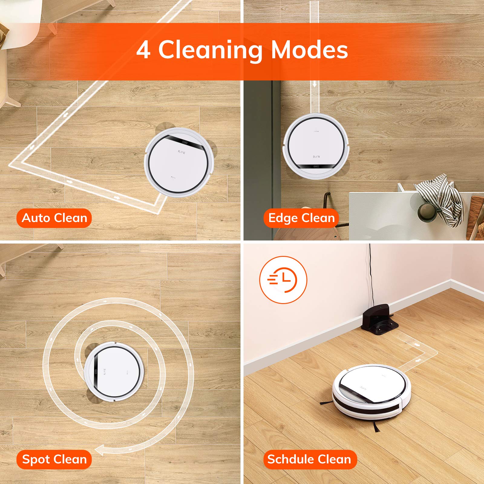 ILIFE V3s Pro Robot Vacuum Cleaner with Tangle-Free Suction | Slim, Self-Charging Robotic Vacuum | Daily Schedule Cleaning | Ideal for Pet Hair, Hard Floors & Low Pile Carpets | Pearl White | Perfect for Smart Home Cleaning & Pet Owners